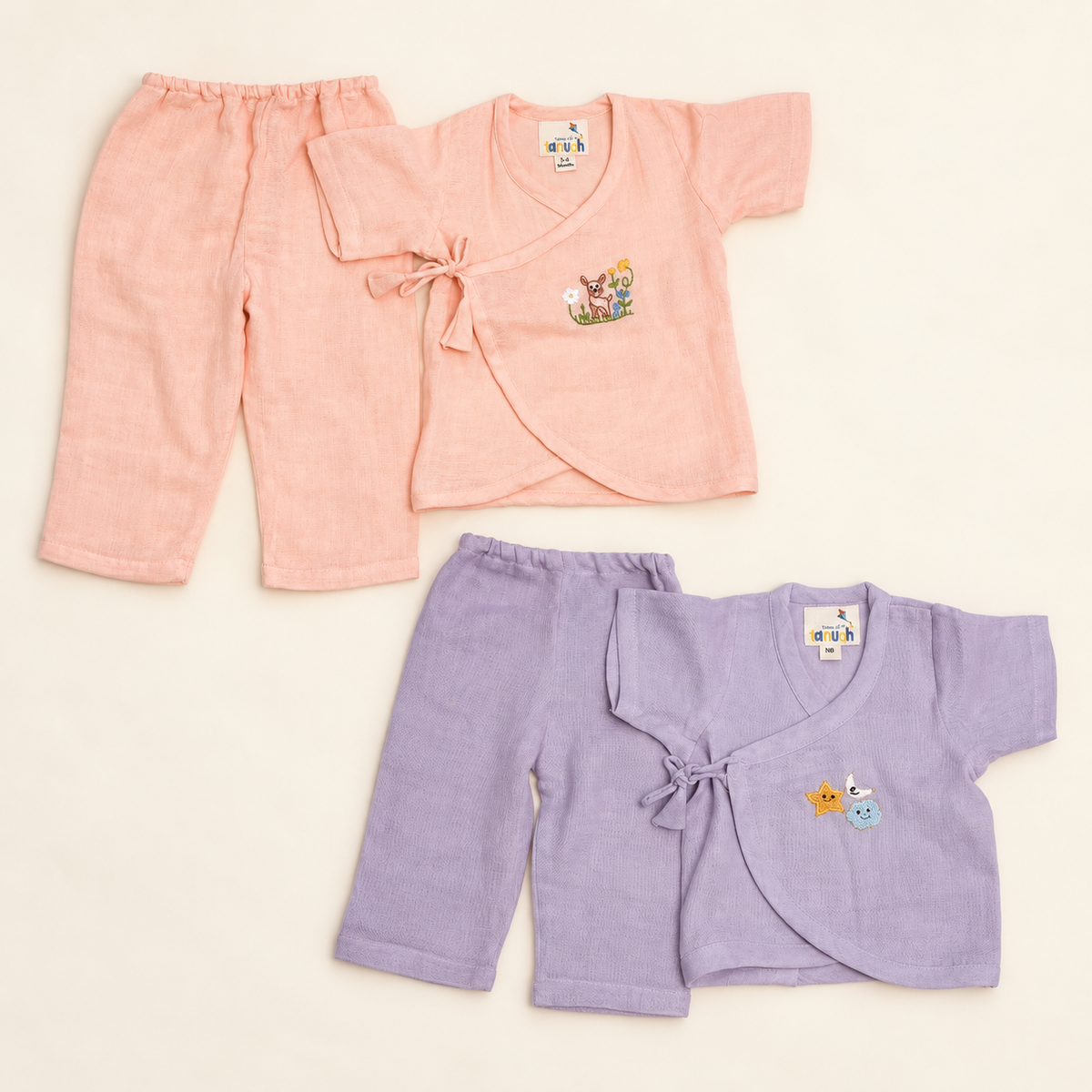 Dreams Hand Embroidered Muslin Jhabla Set Bundle