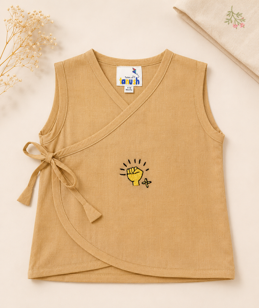 Little High Five Hand Embroidered Cotton Modal Jhabla