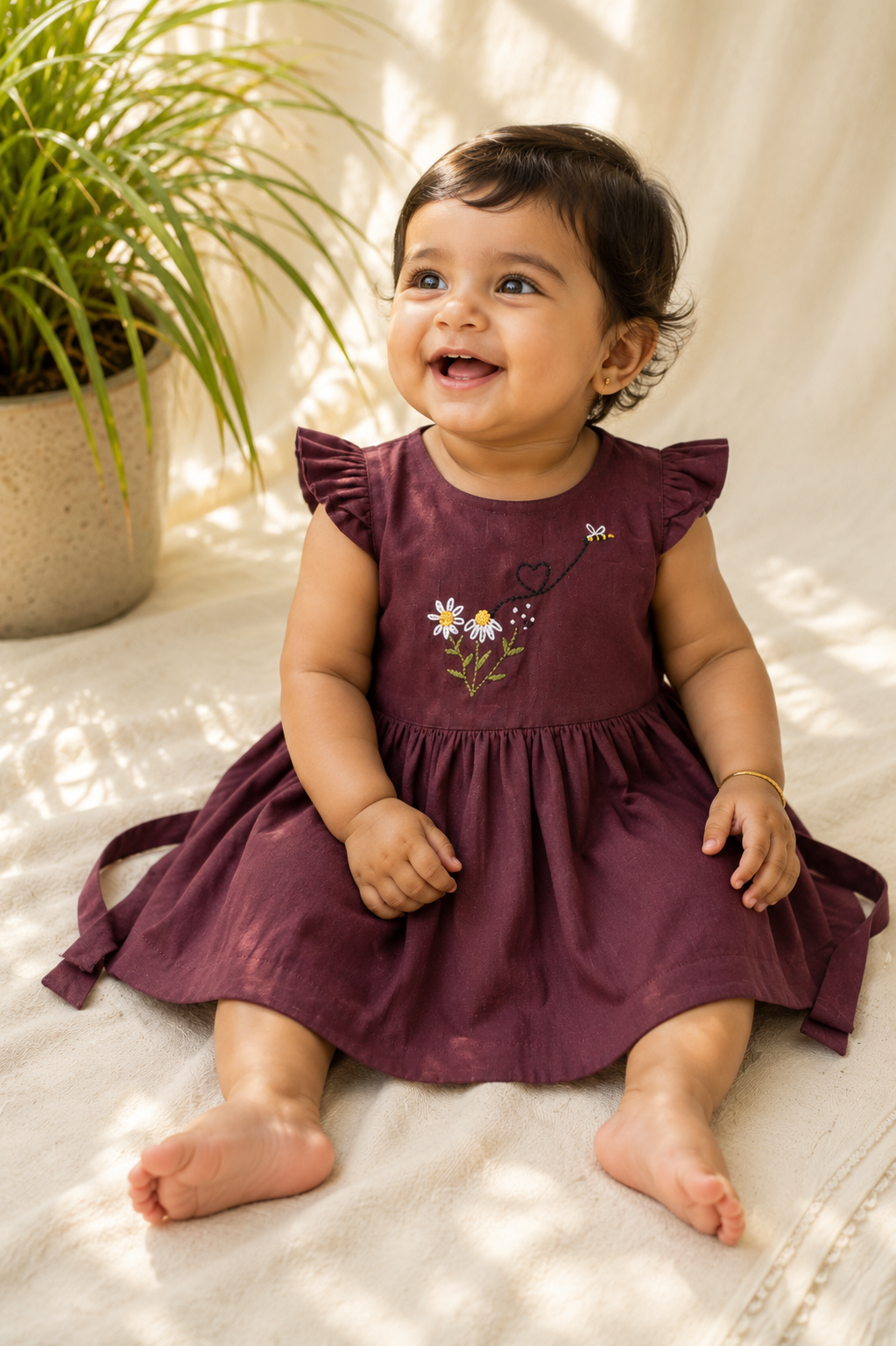 Daisy Trail Hand-Embroidered Dress