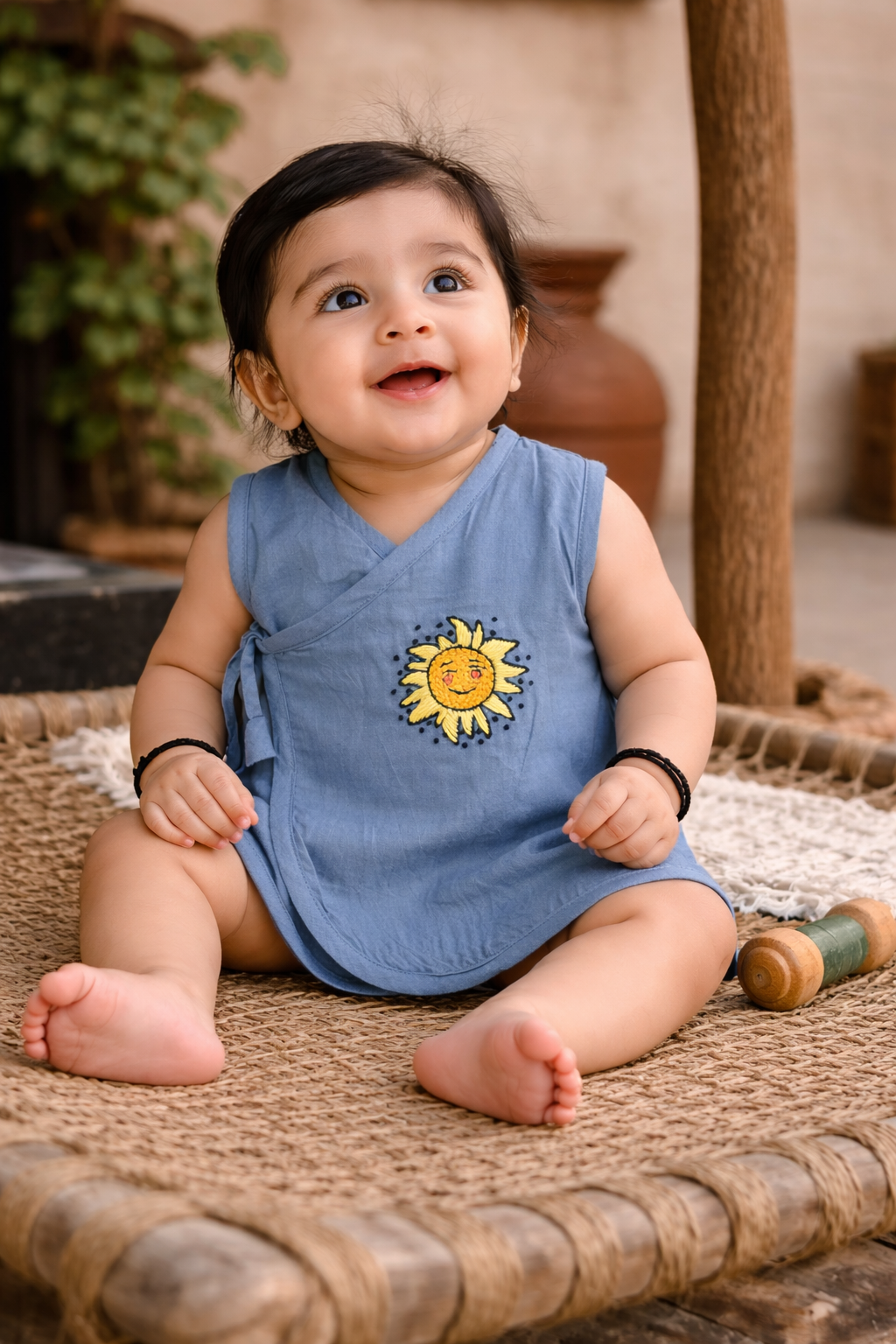 Little Sunshine Hand Embroidery Cotton Modal Jhabla