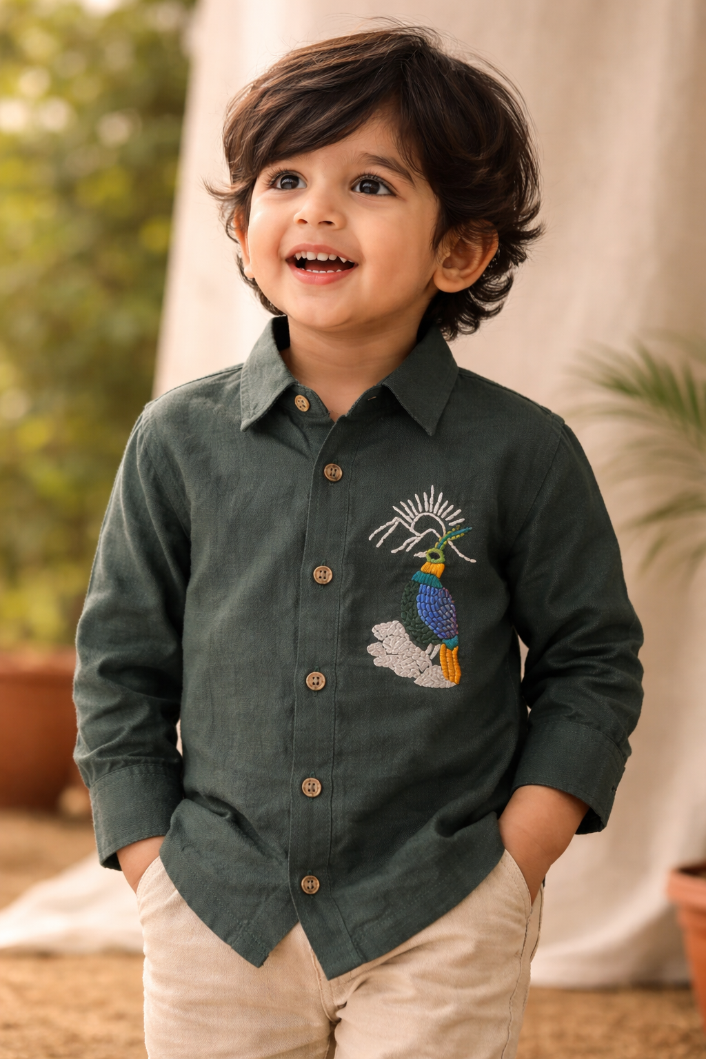 Monal Lyocell Hand Embroidered Full Sleeves Shirt