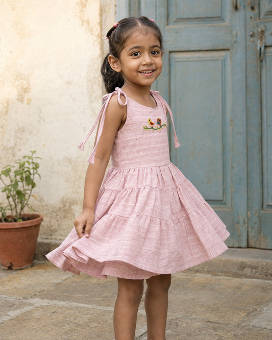 Chiya Hand Embroidered Khadi Dress