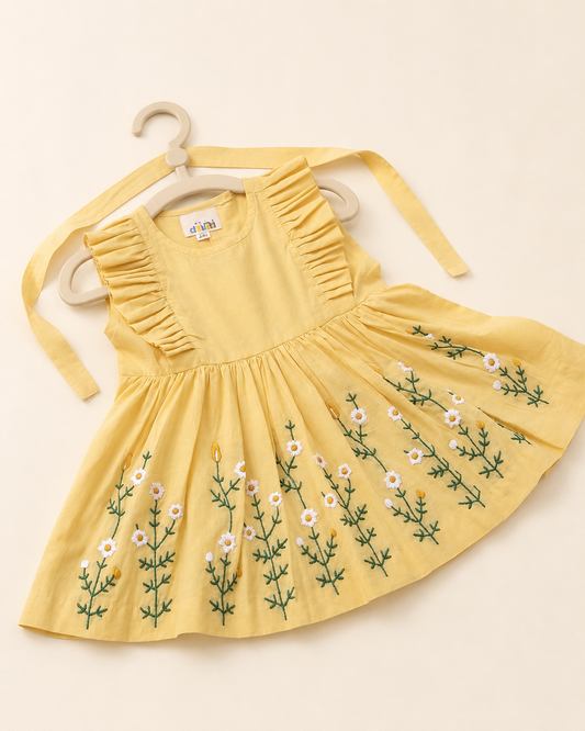 Sunshine Meadow Hand-Embroidered Dress