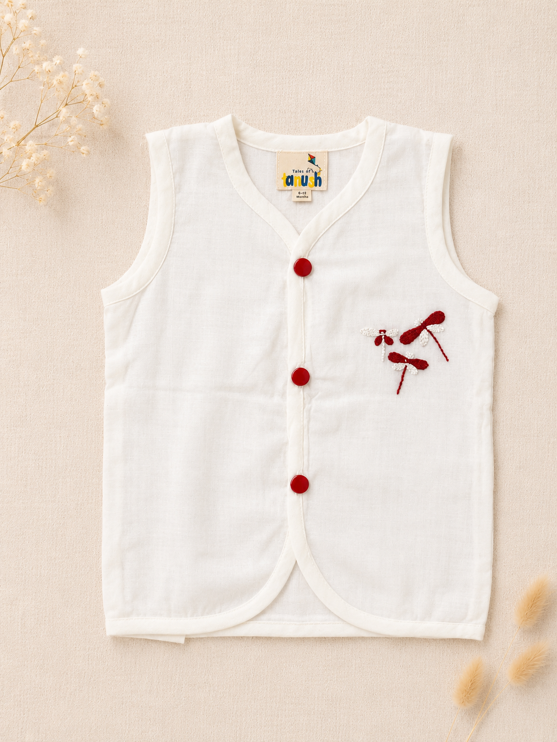 Dragongfly Hand Embroidered Cotton Modal Jhabla