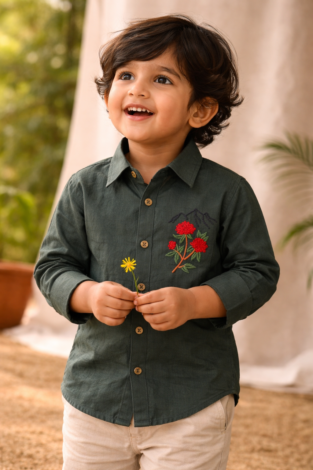 Buransh Lyocell Hand Embroidered Full Sleeves Shirt