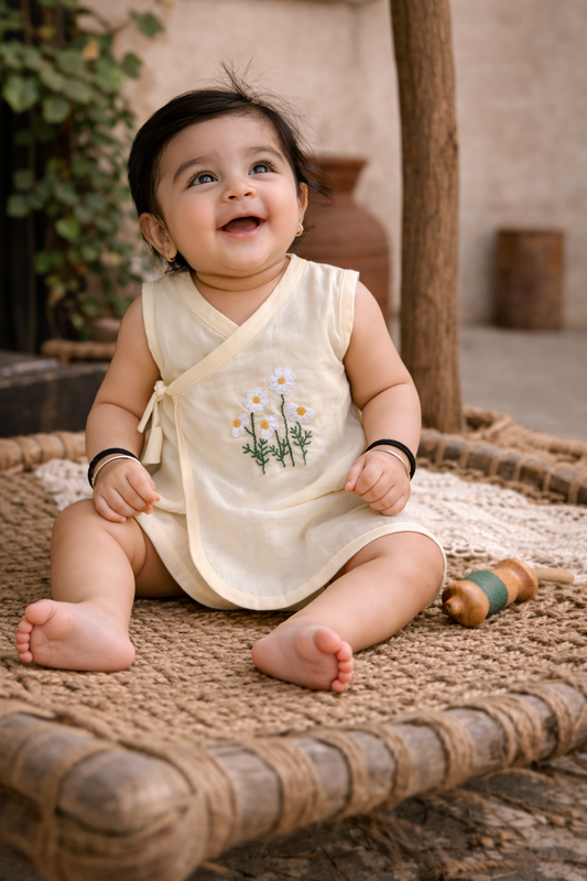 Wildflower Hand Embroidered Cotton Modal Jhabla