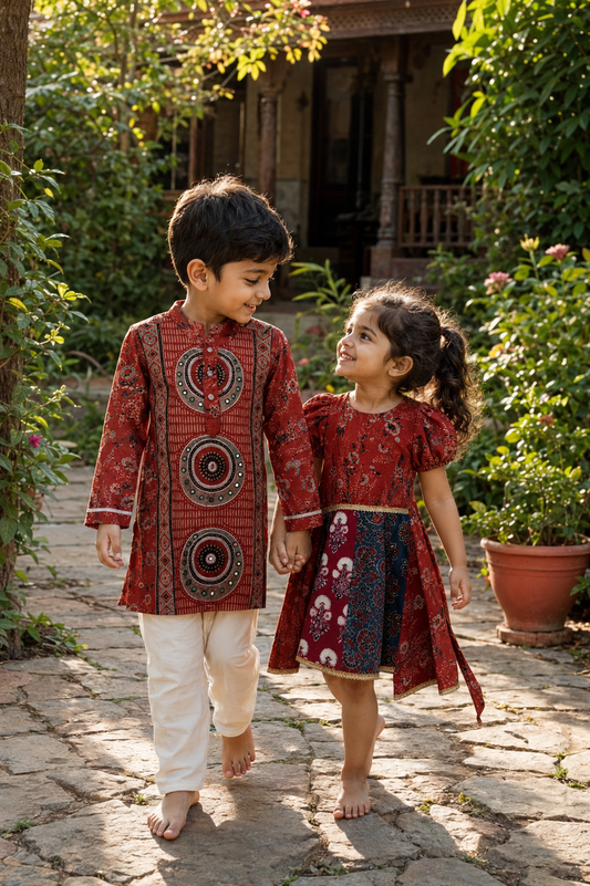 Mosaic & Mandala Organic Cotton Sibling Set