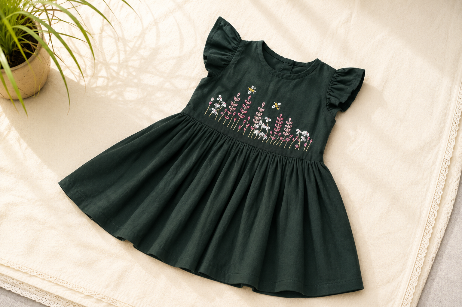 Forest Meadow Hand-Embroidered Dress