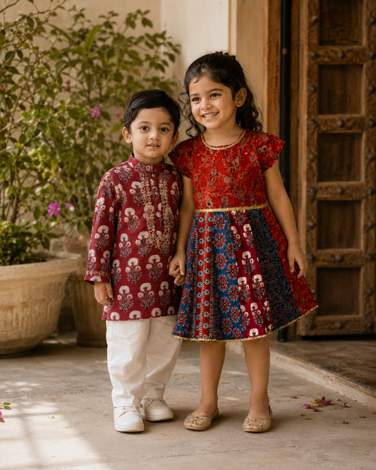 Mosaic & Dandelion Organic Cotton Sibling Set