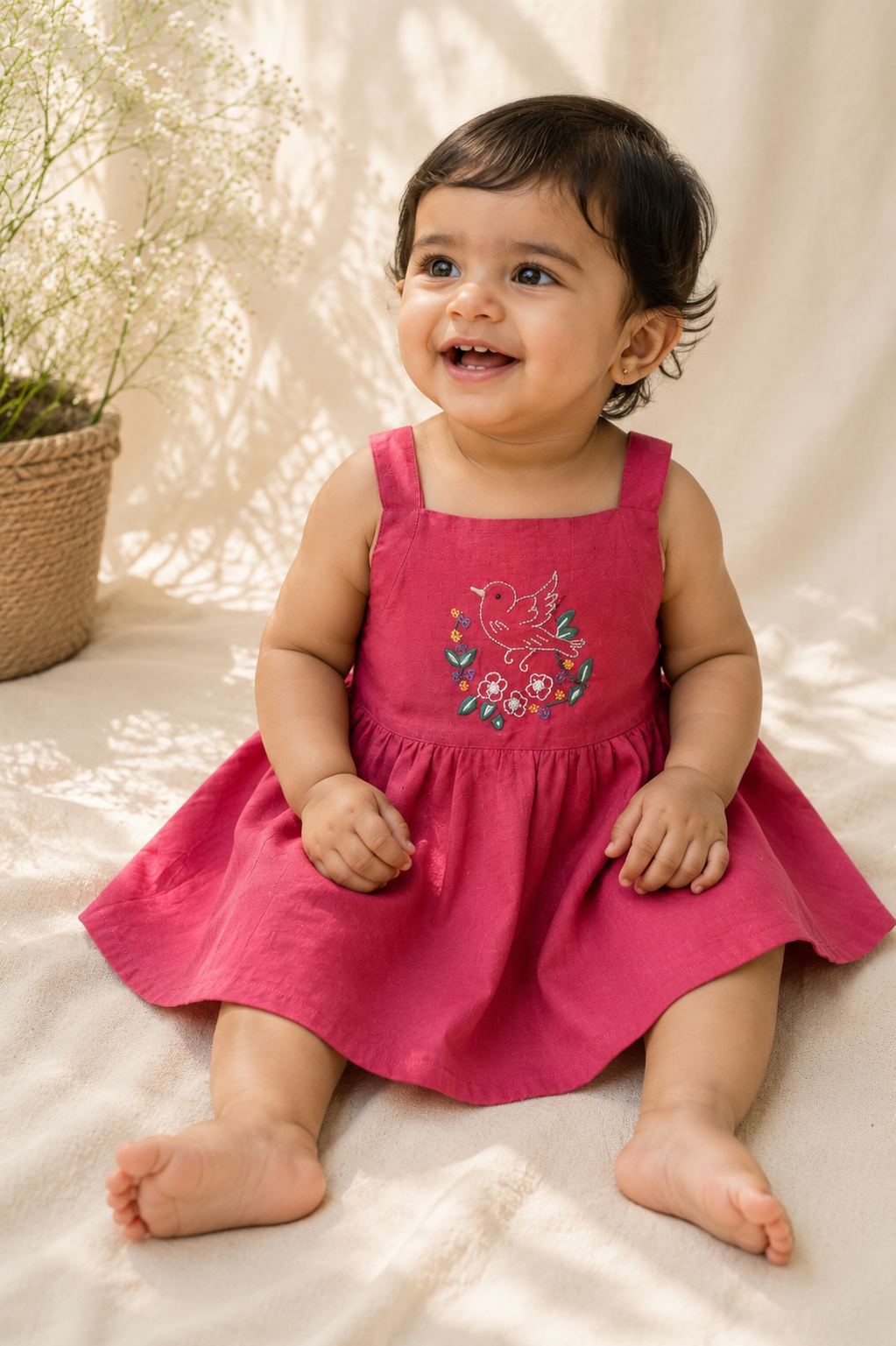 Garden Flight Hand-Embroidered Dress