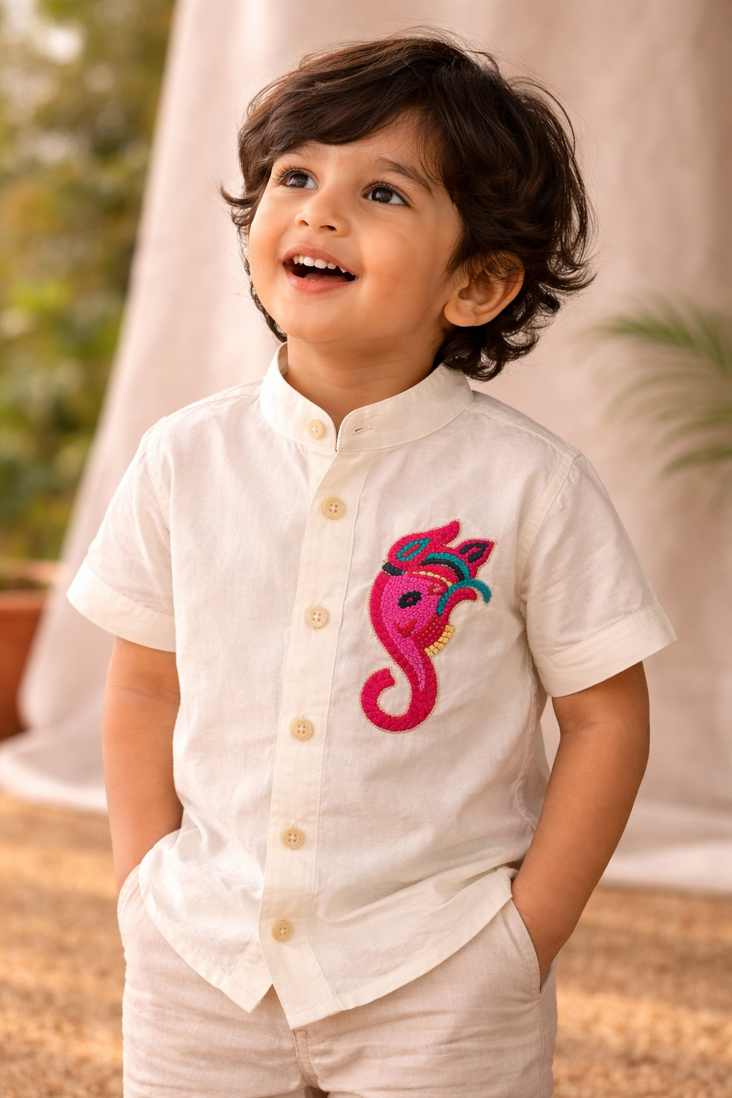 Little Bappa Organic Cotton Hand Embroidered Shirt