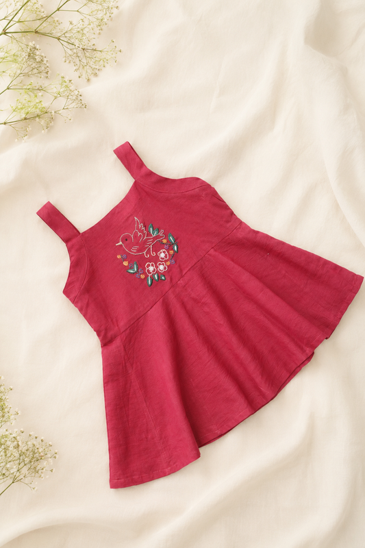 Garden Flight Hand-Embroidered Dress
