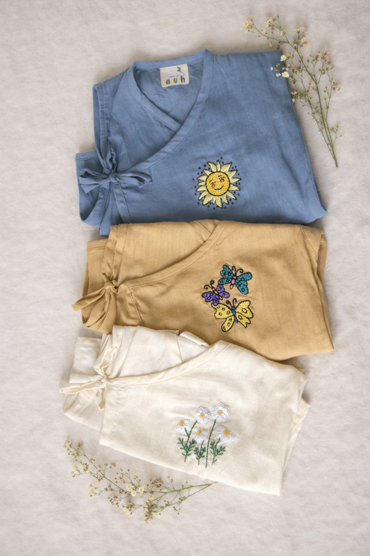 Everyday Stories Hand Embroidered Cotton Modal Jhabla Bundle