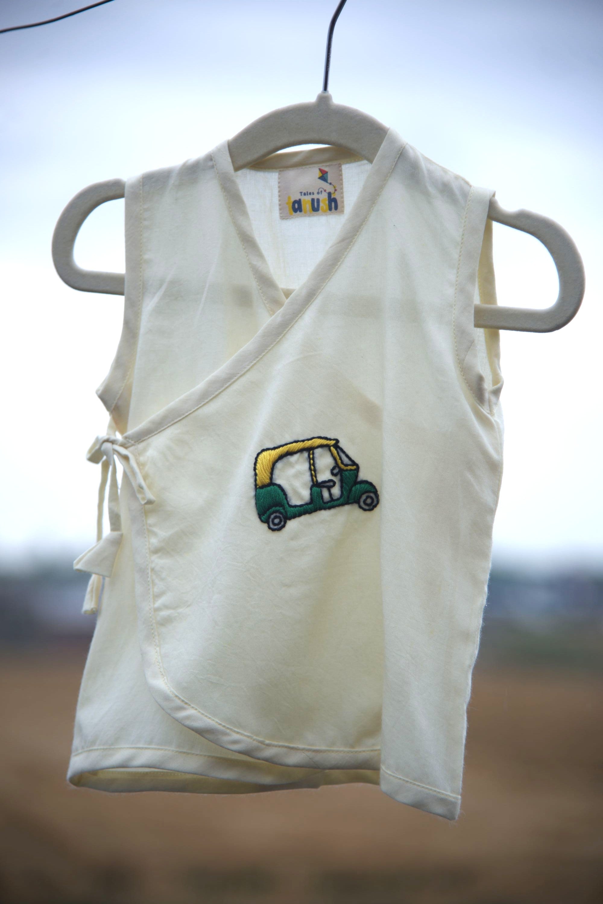 Auto Adventure Hand Embroidered Cotton Modal Jhabla