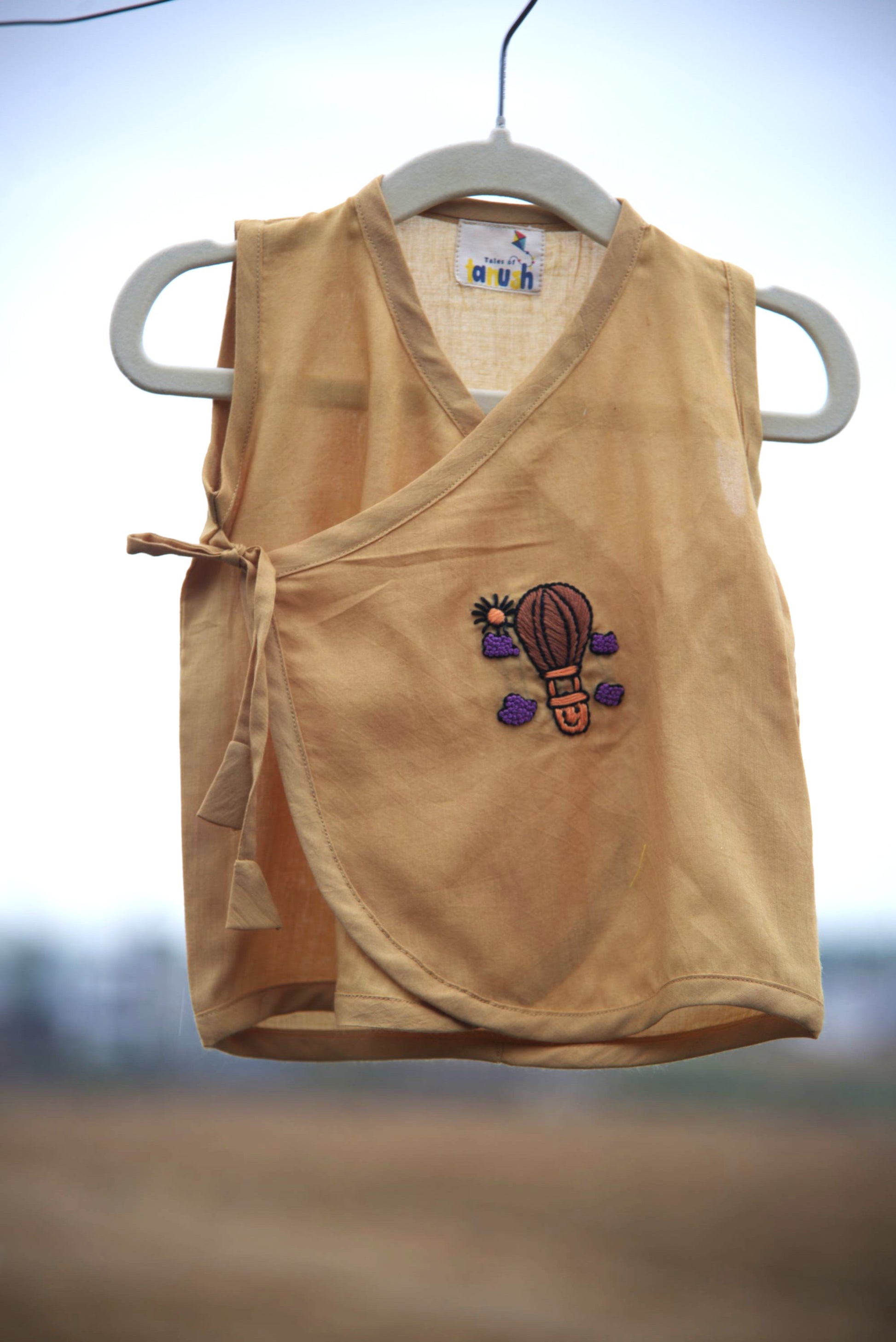Hot Air Balloon Hand Embroidered Cotton Modal Jhabla