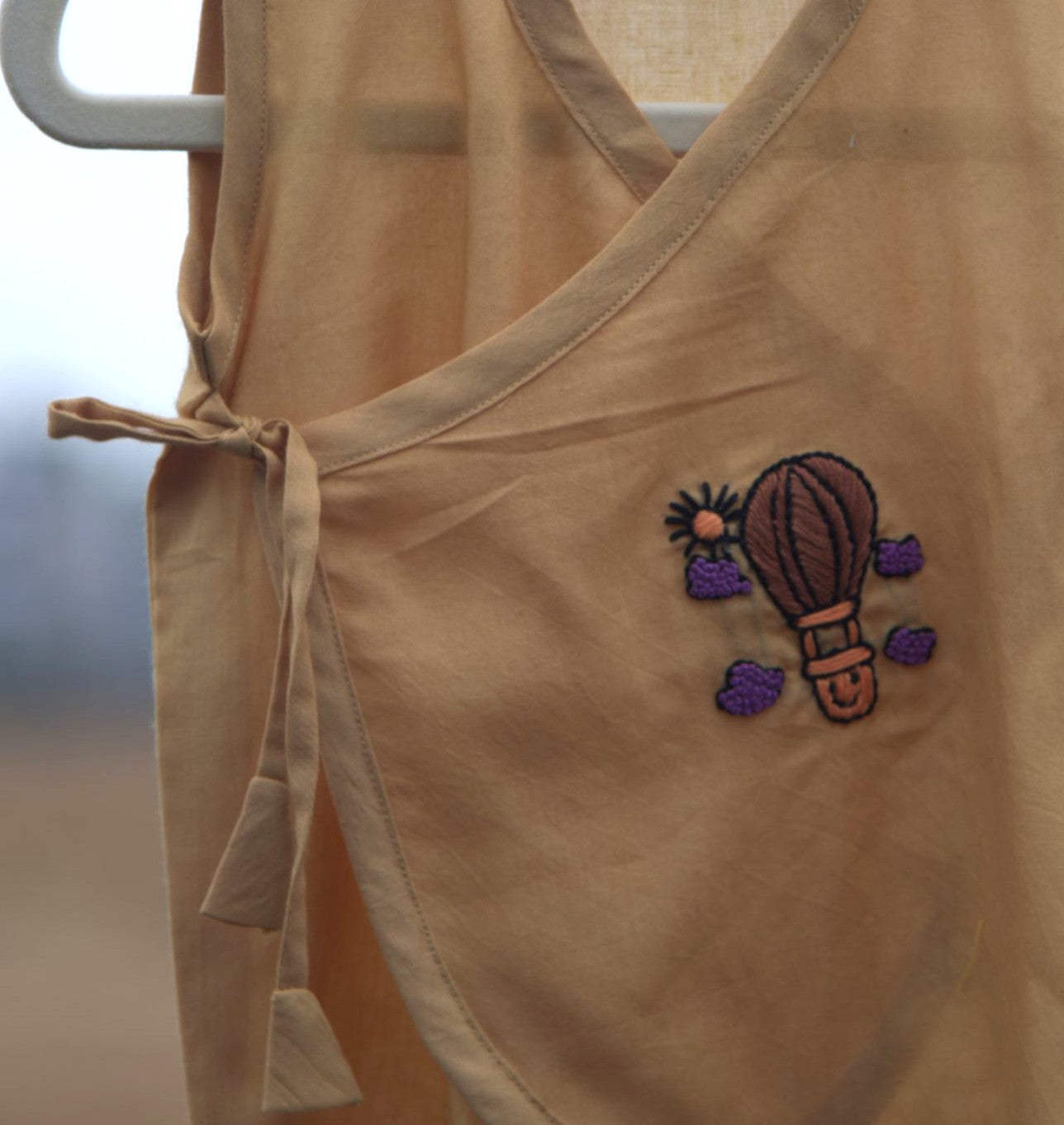 Hot Air Balloon Hand Embroidered Cotton Modal Jhabla