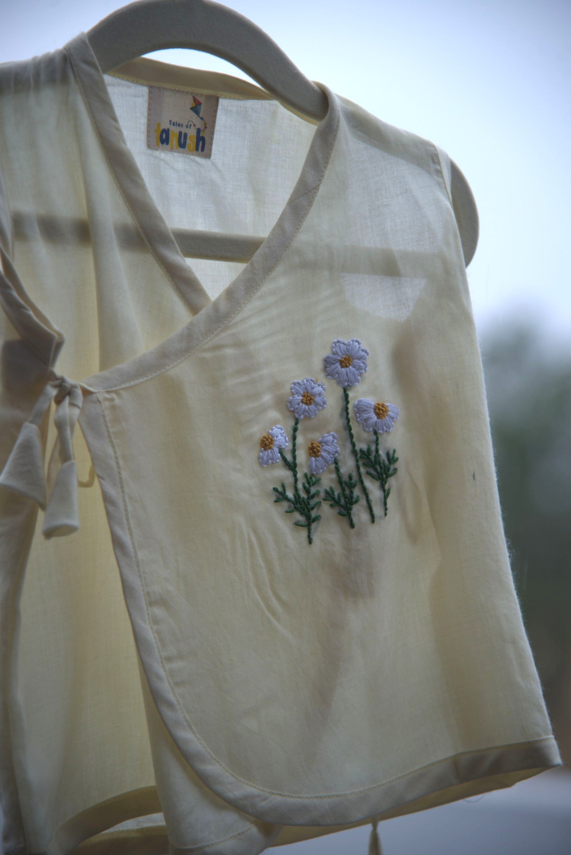 Wildflower Hand Embroidered Cotton Modal Jhabla