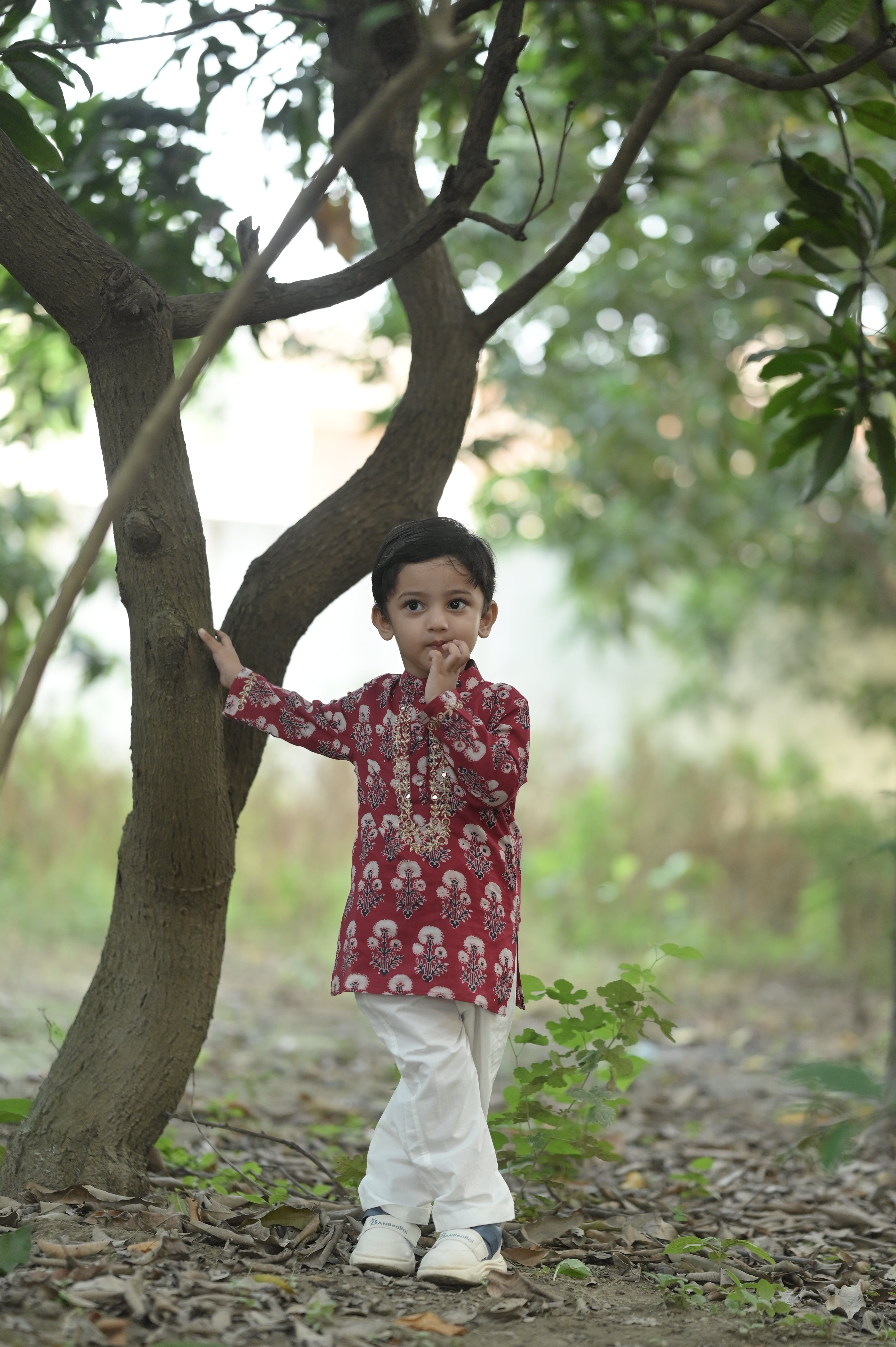 Dandelion Hand Embroidered Ajrakh Kurta Set