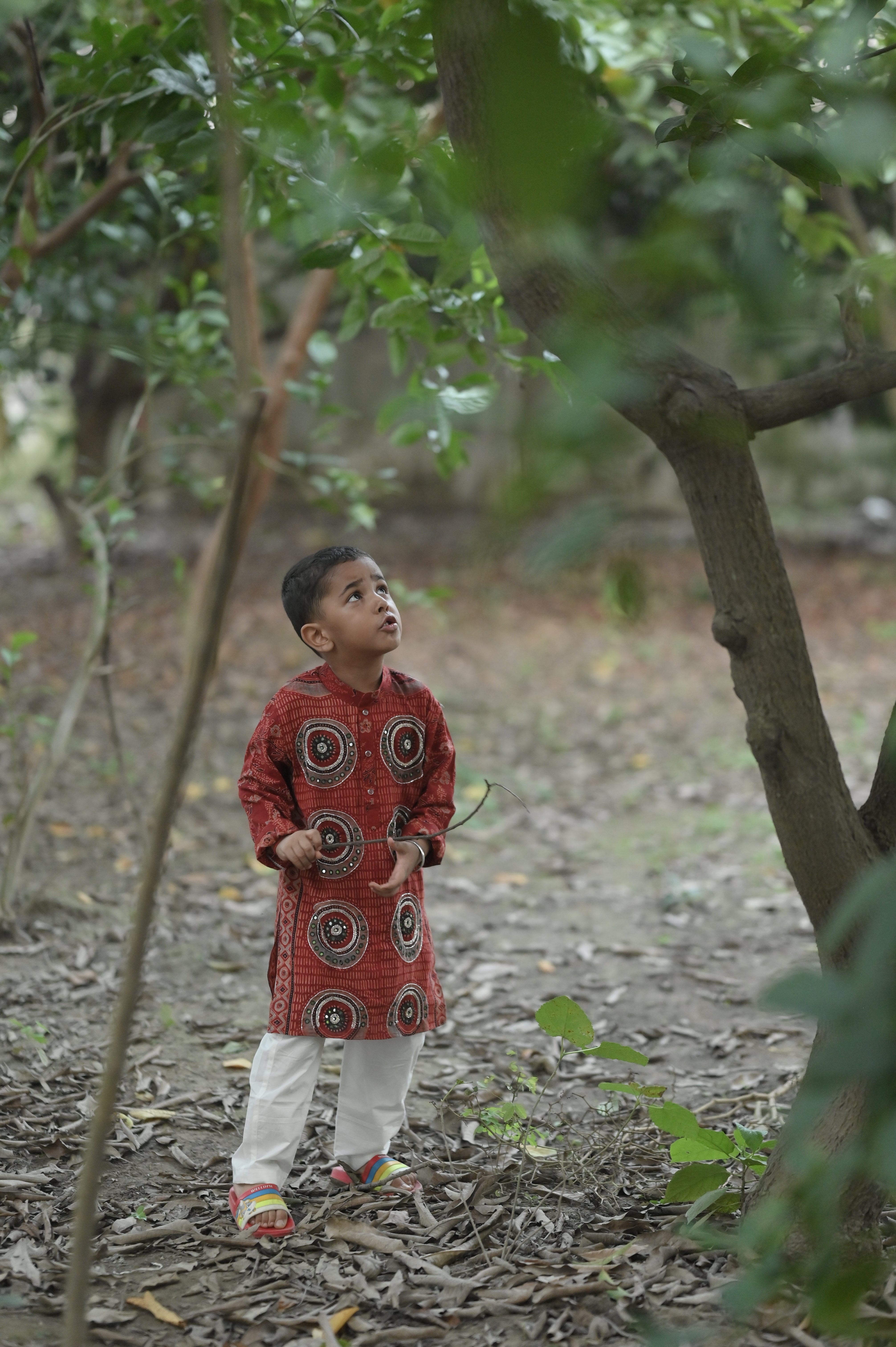 Mandala Hand-Embroidered Ajrakh Kurta Set