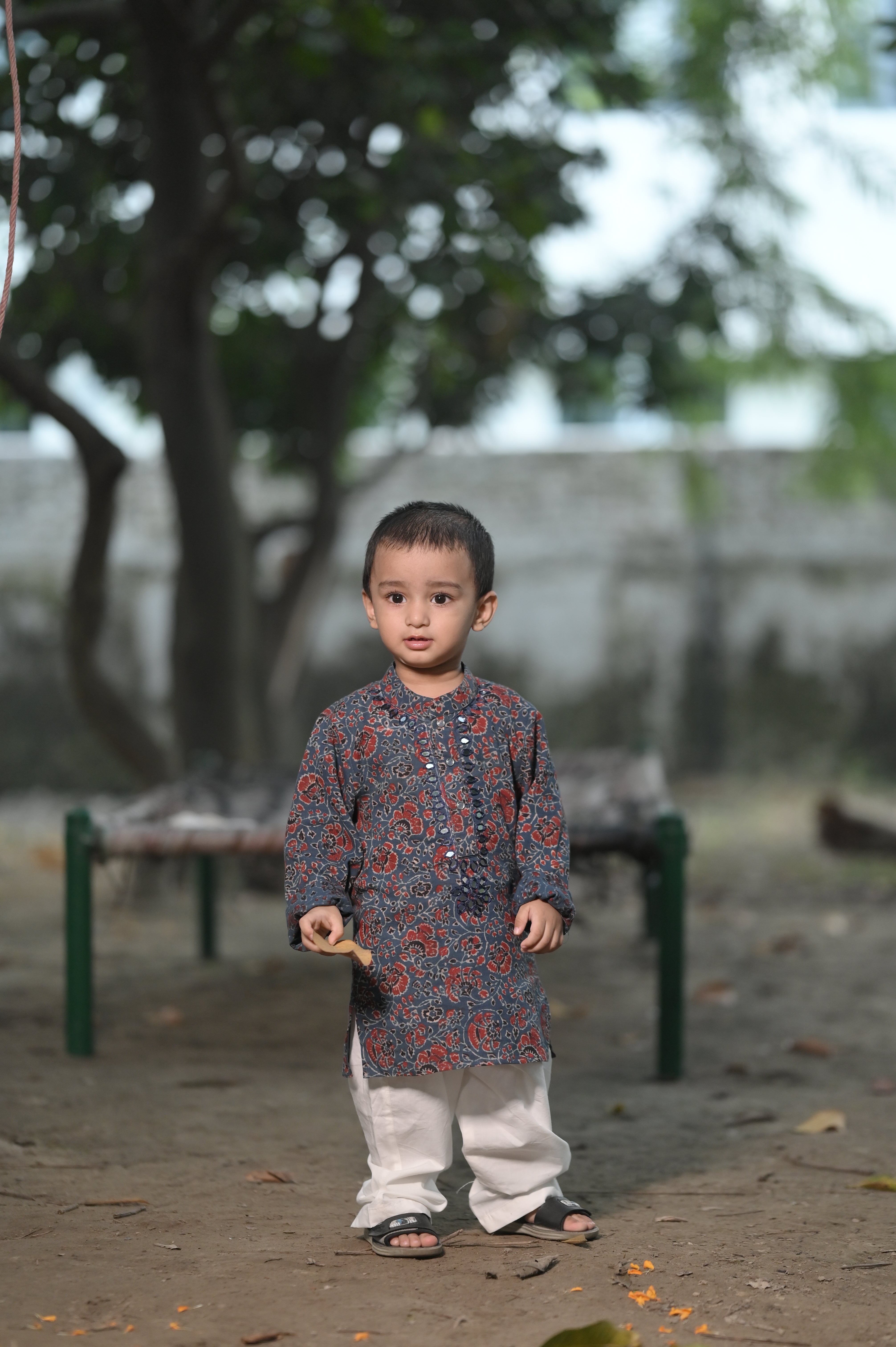 Neel Kamal Hand Embroidered Ajrakh Kurta Set