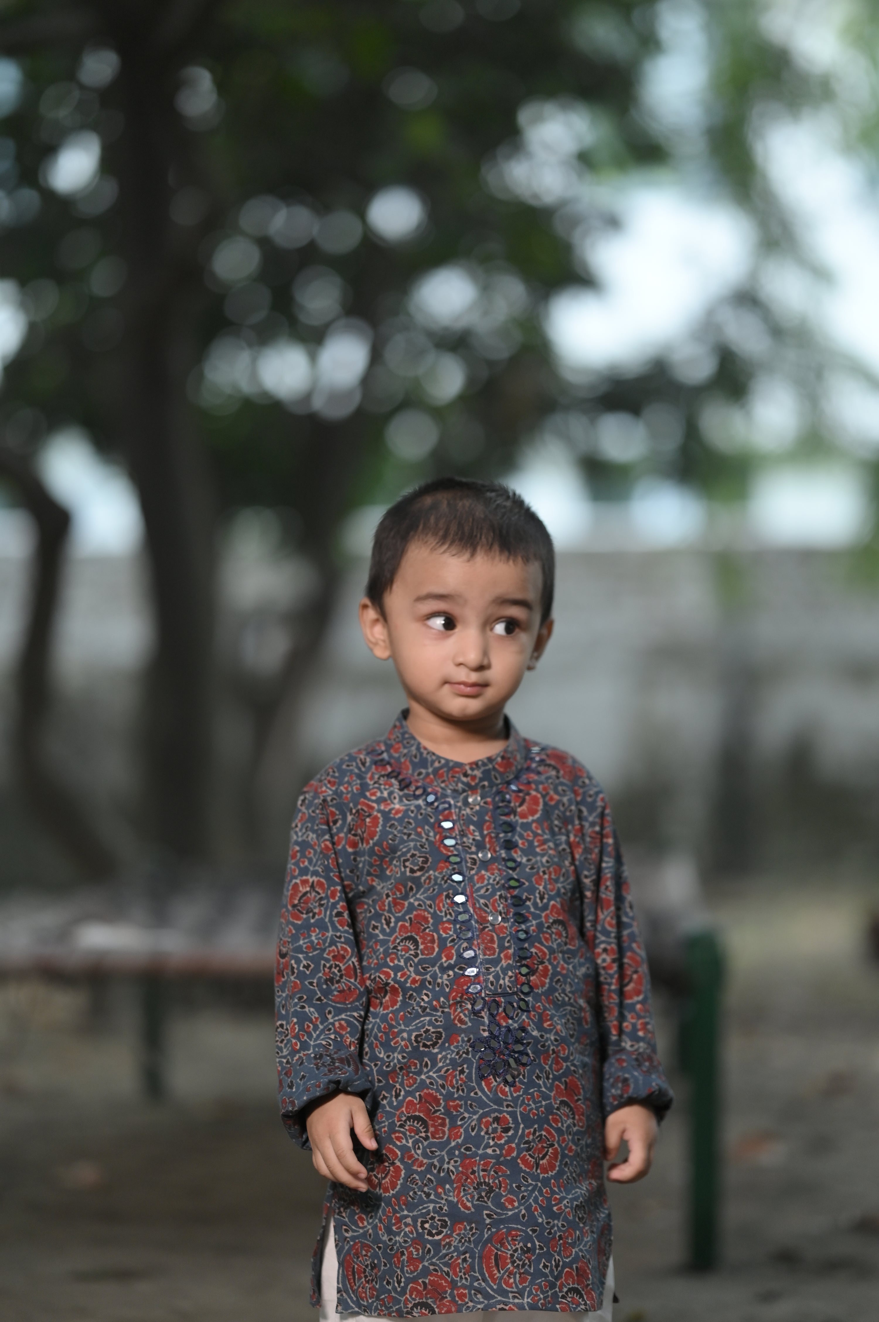 Neel Kamal Hand Embroidered Ajrakh Kurta Set