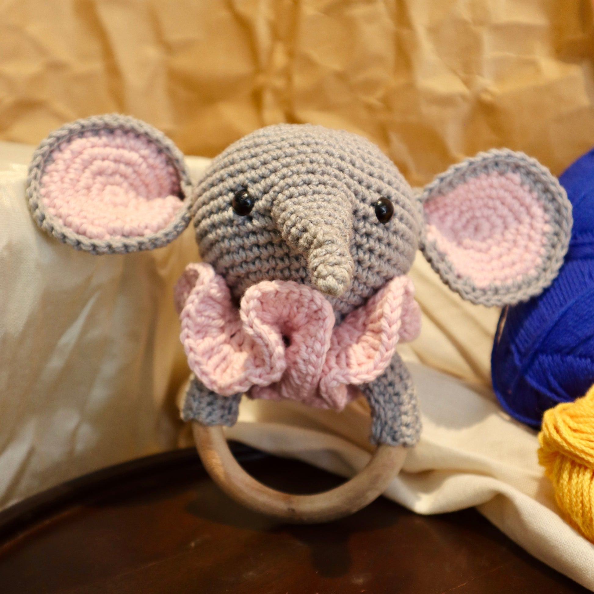 Ellie Elephant Crochet Rattle