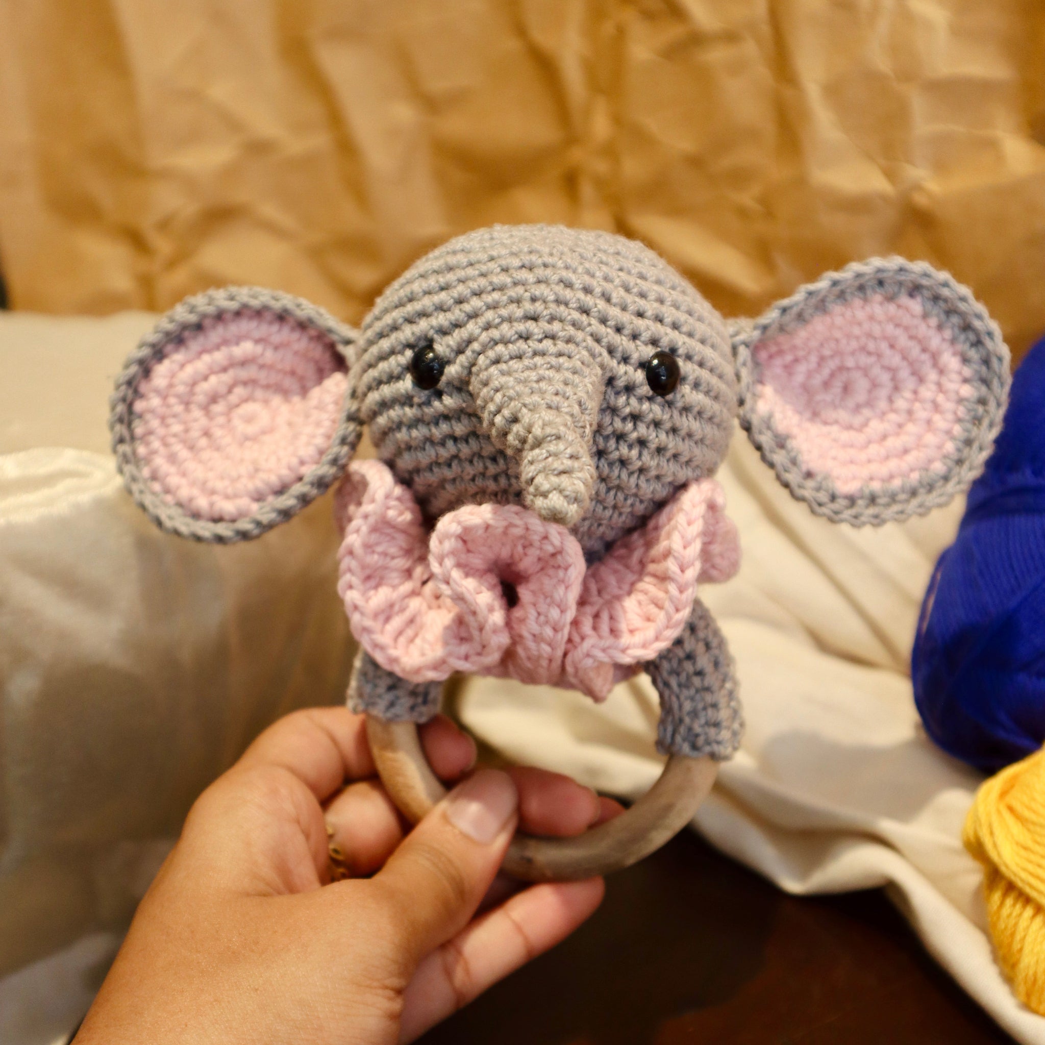 Ellie Elephant Crochet Rattle