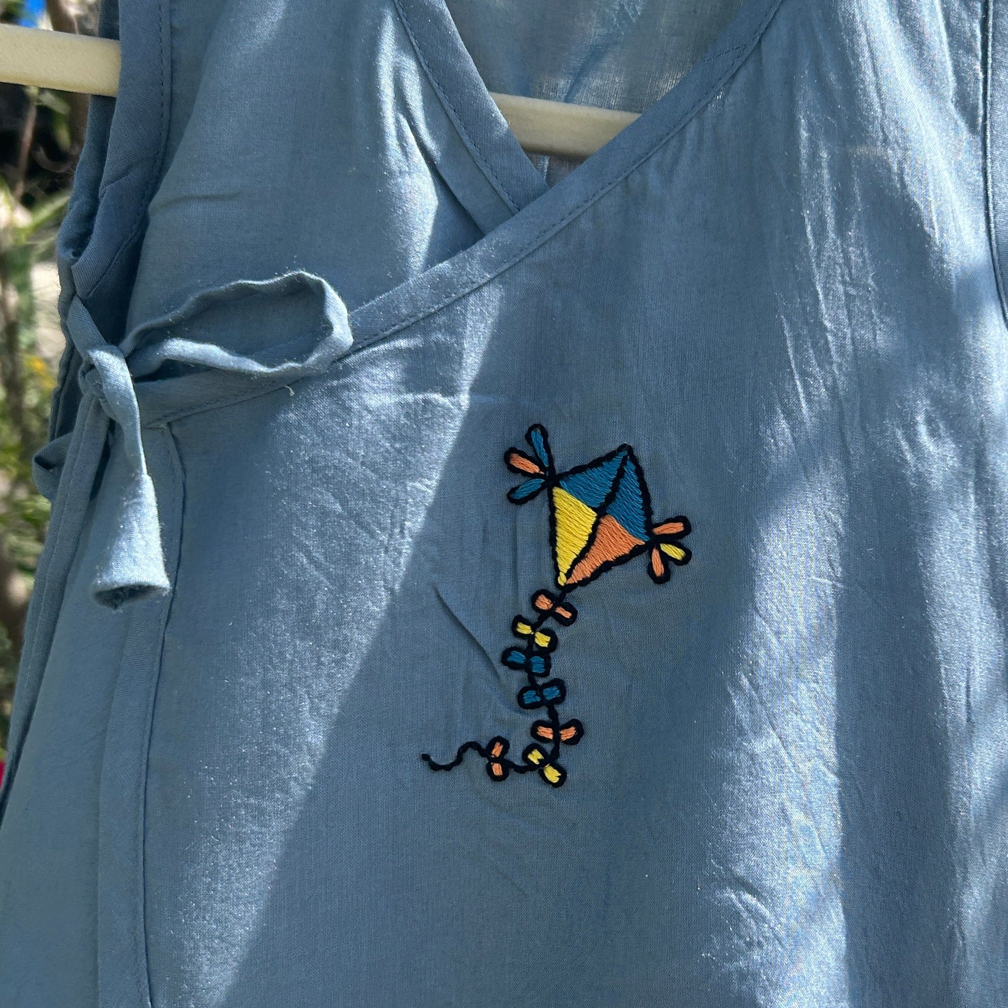 Patang Hand Embroidered Cotton Modal Jhabla