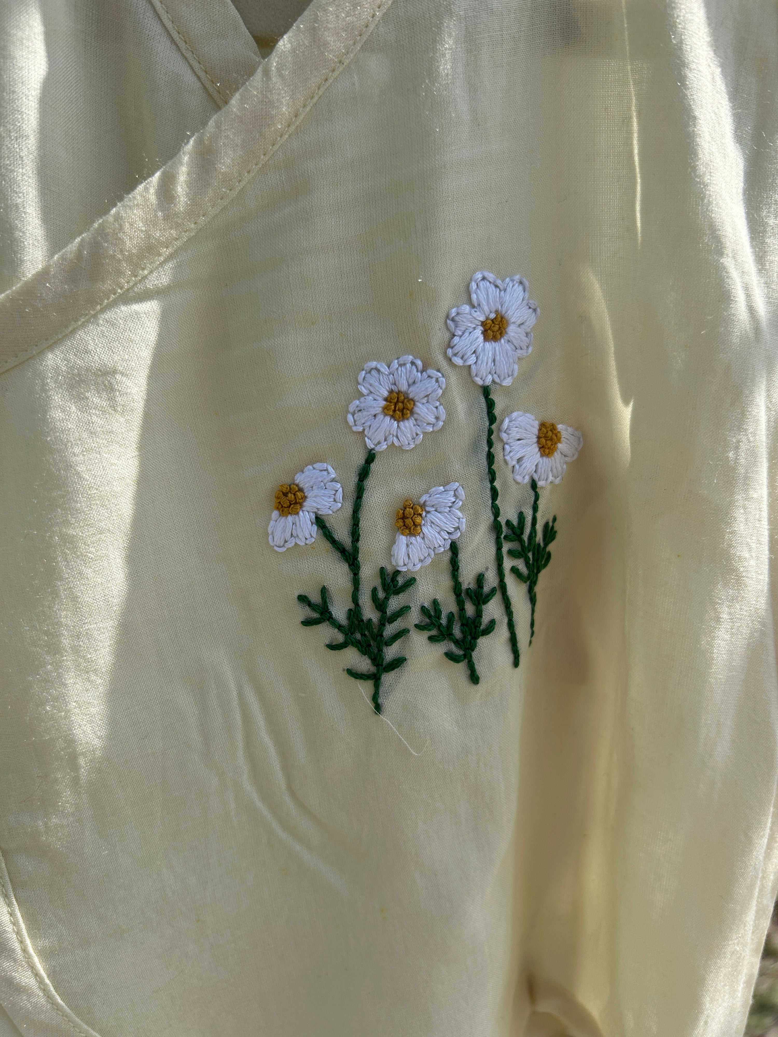 Wildflower Hand Embroidered Cotton Modal Jhabla