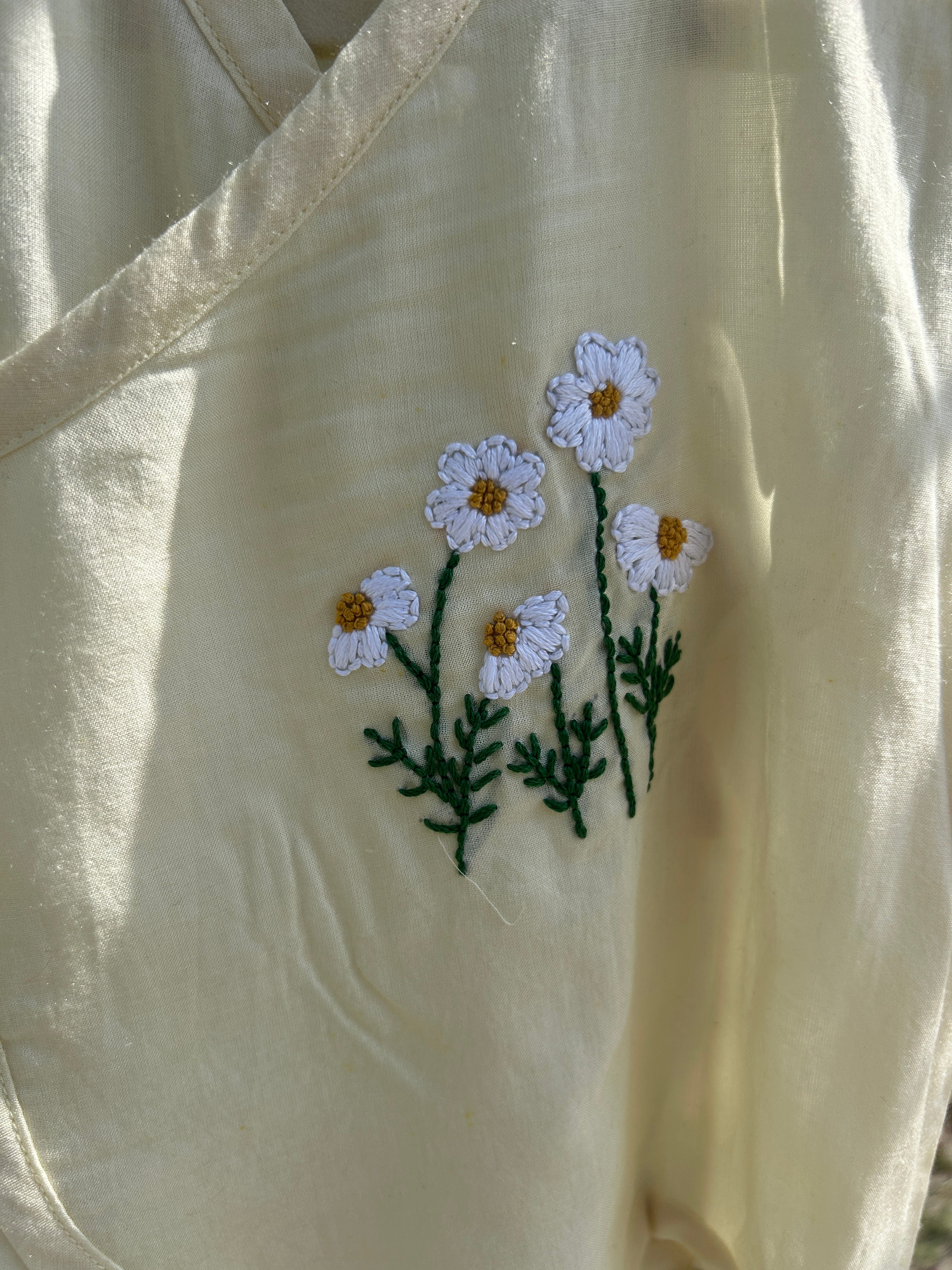 Wildflower Hand Embroidered Cotton Modal Jhabla