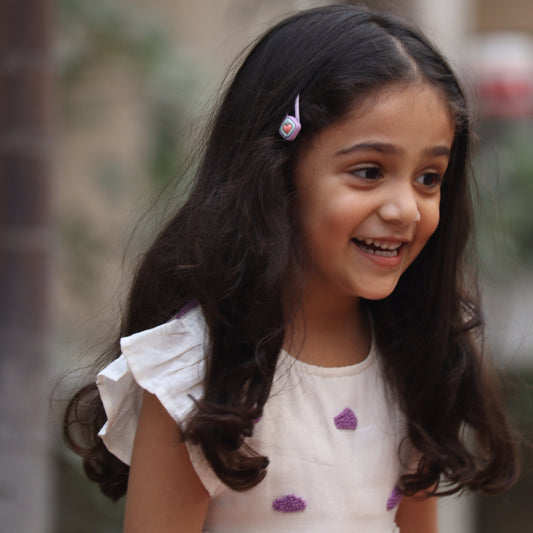 Tiny Cloud Parade Viscose Cotton Hand Embroidered Dress