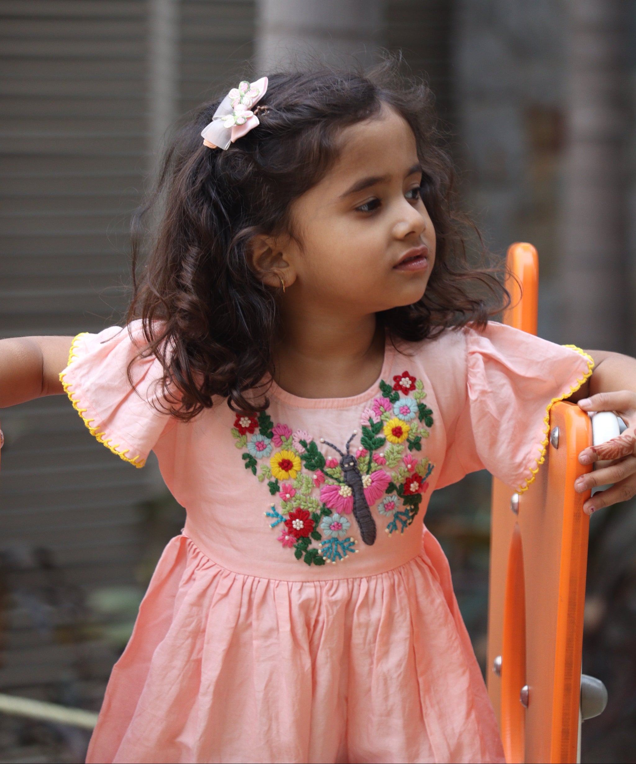 Big Butterfly Lyocell Hand Embroidered Dress