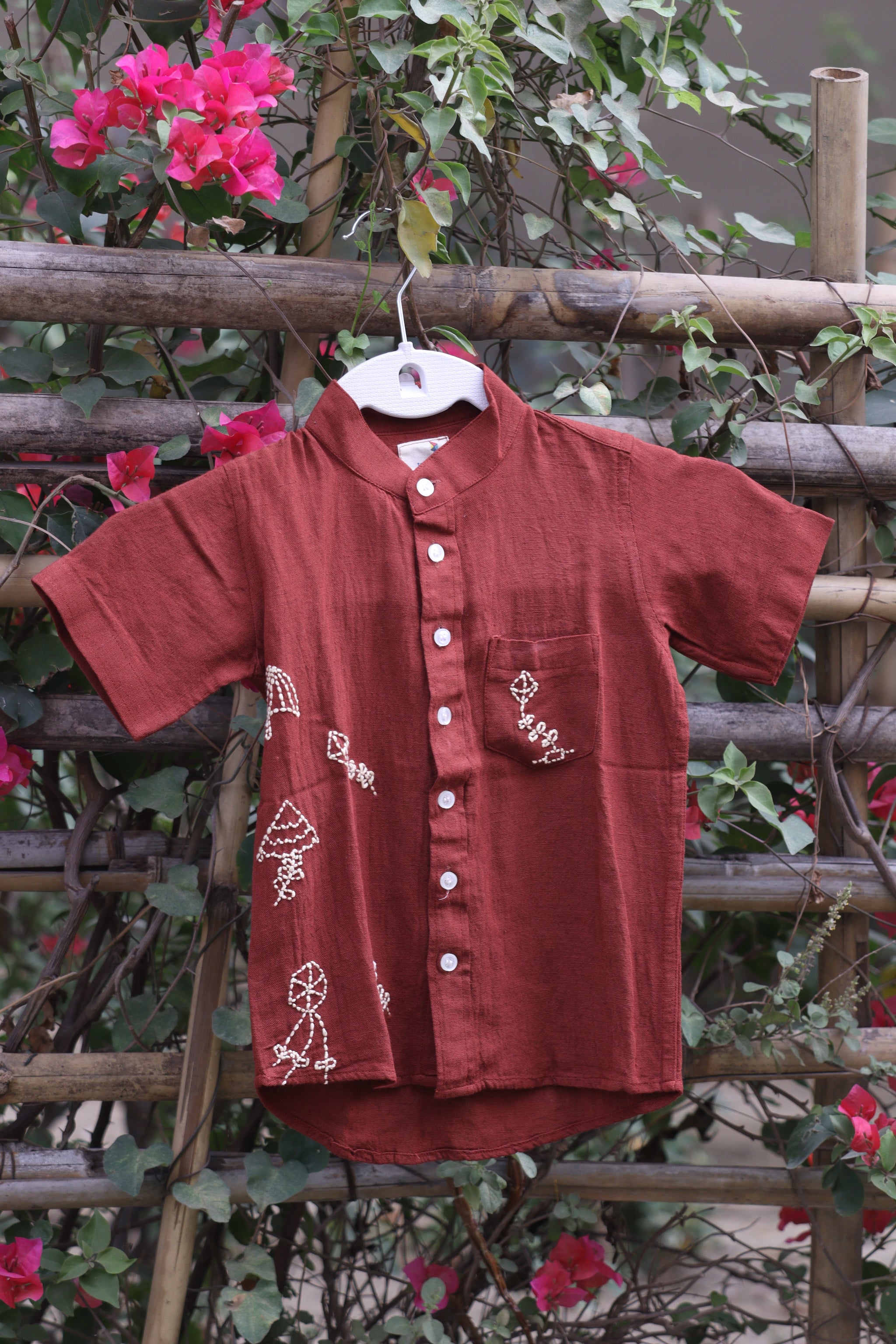 The Patang Viscose Cotton Hand Embroidered Shirt