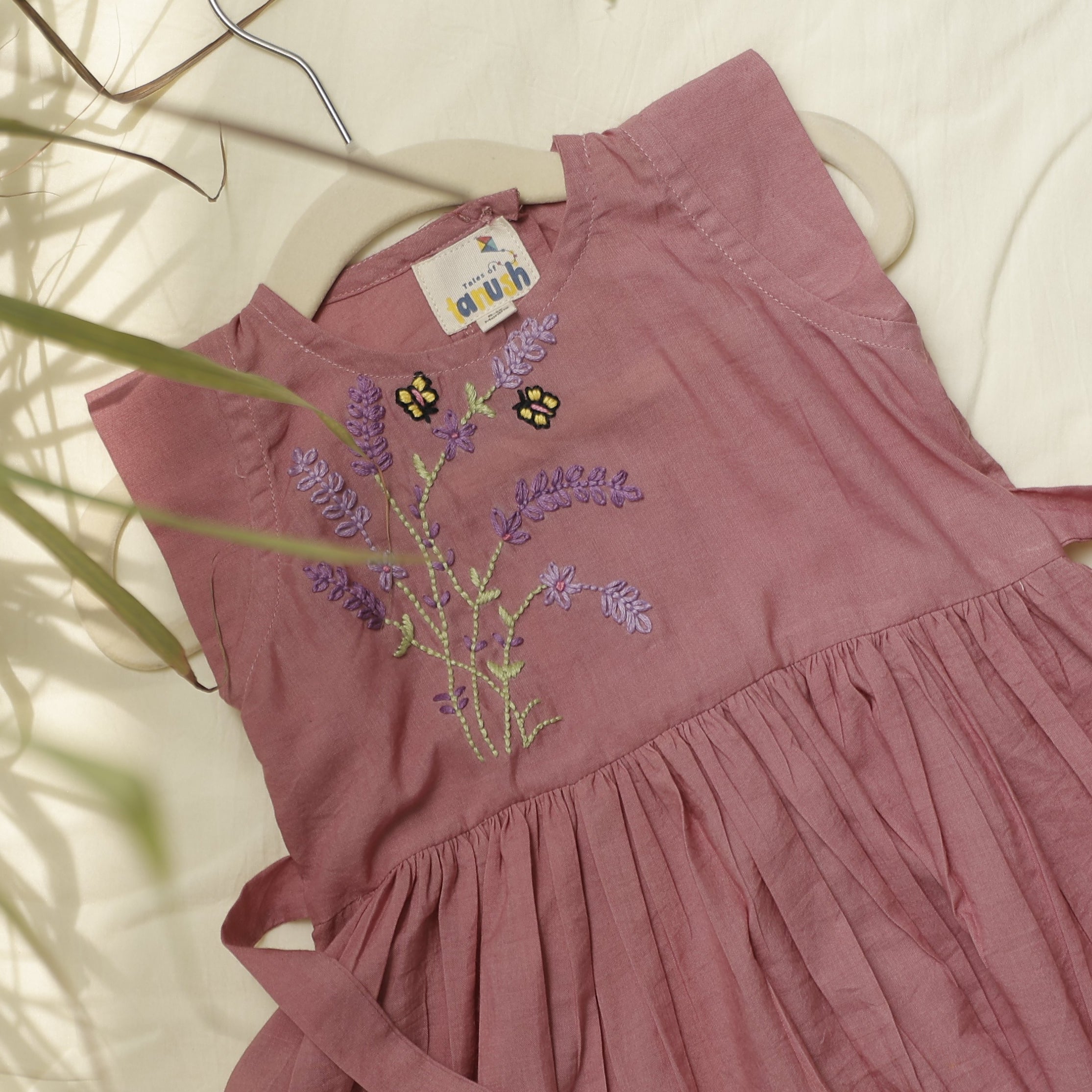 Lavender Buzz Hand-Embroidered Dress
