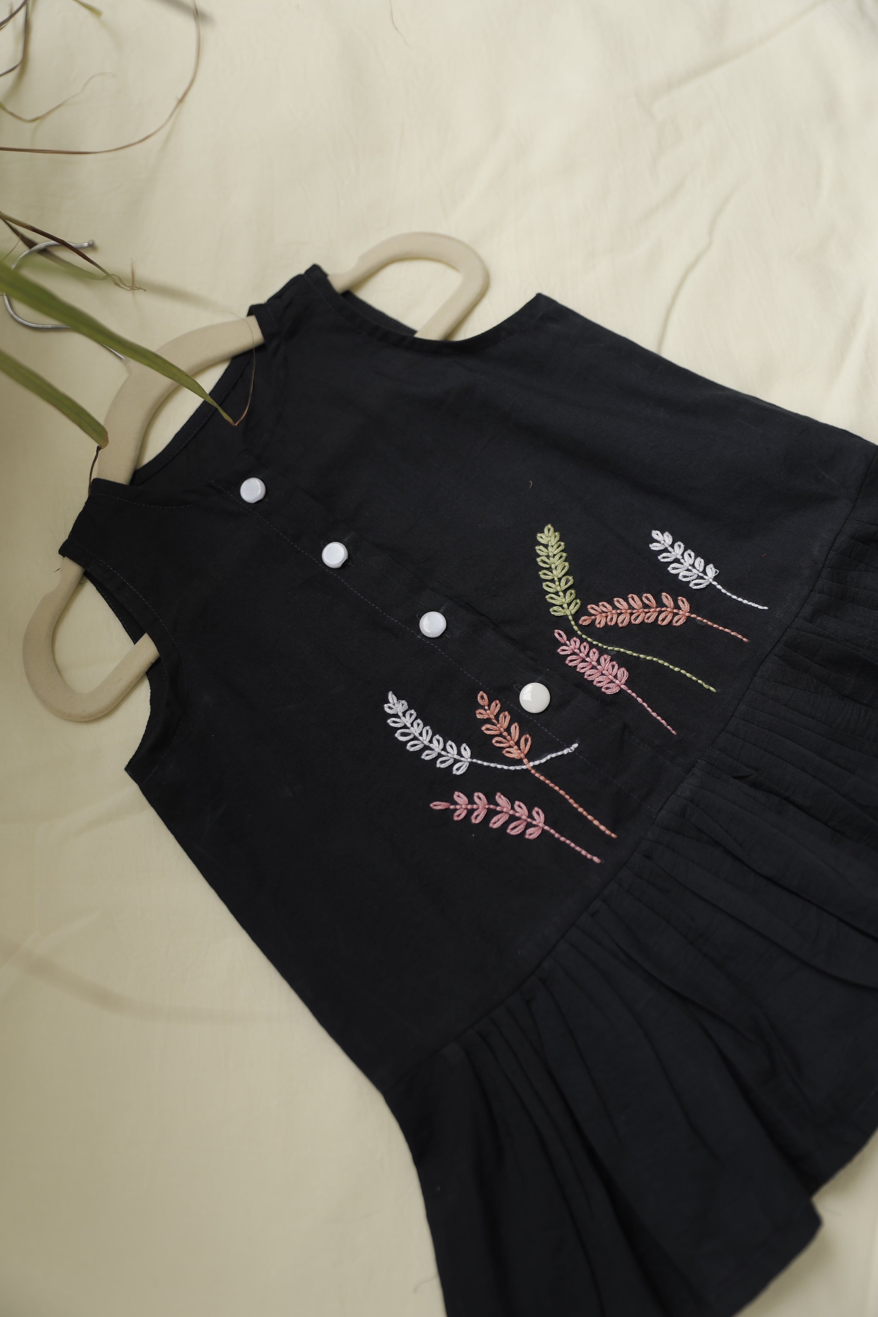 Moonlit Meadow Hand-Embroidered Dress