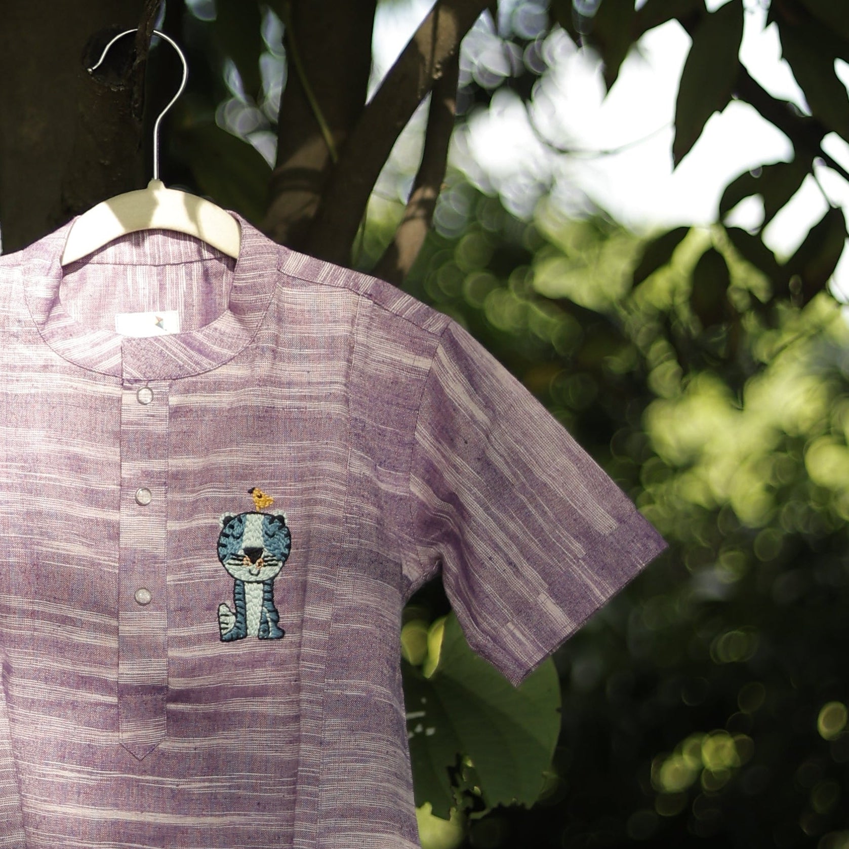 Cub & Chirp Hand Embroidered Khadi Shirt