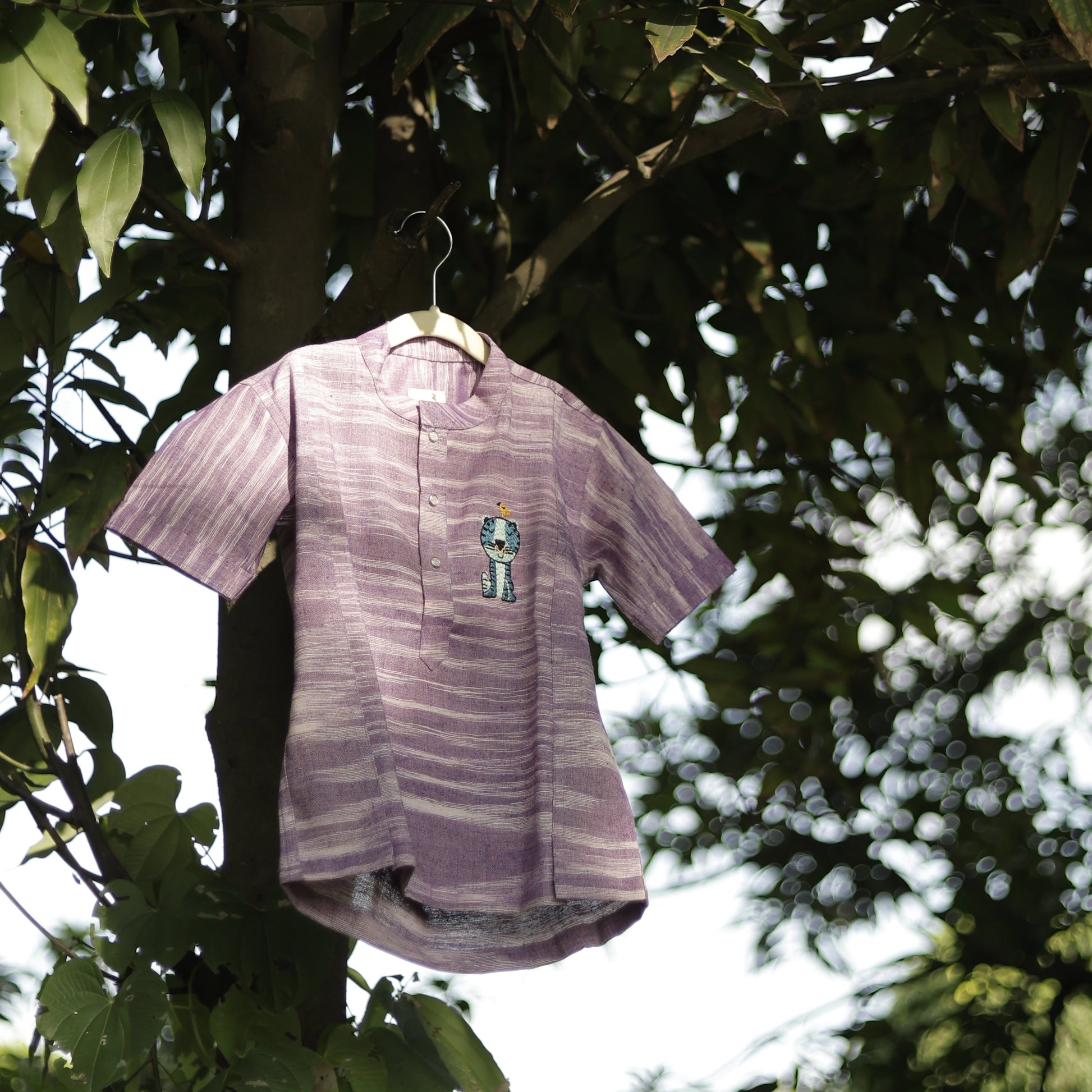 Cub & Chirp Hand Embroidered Khadi Shirt