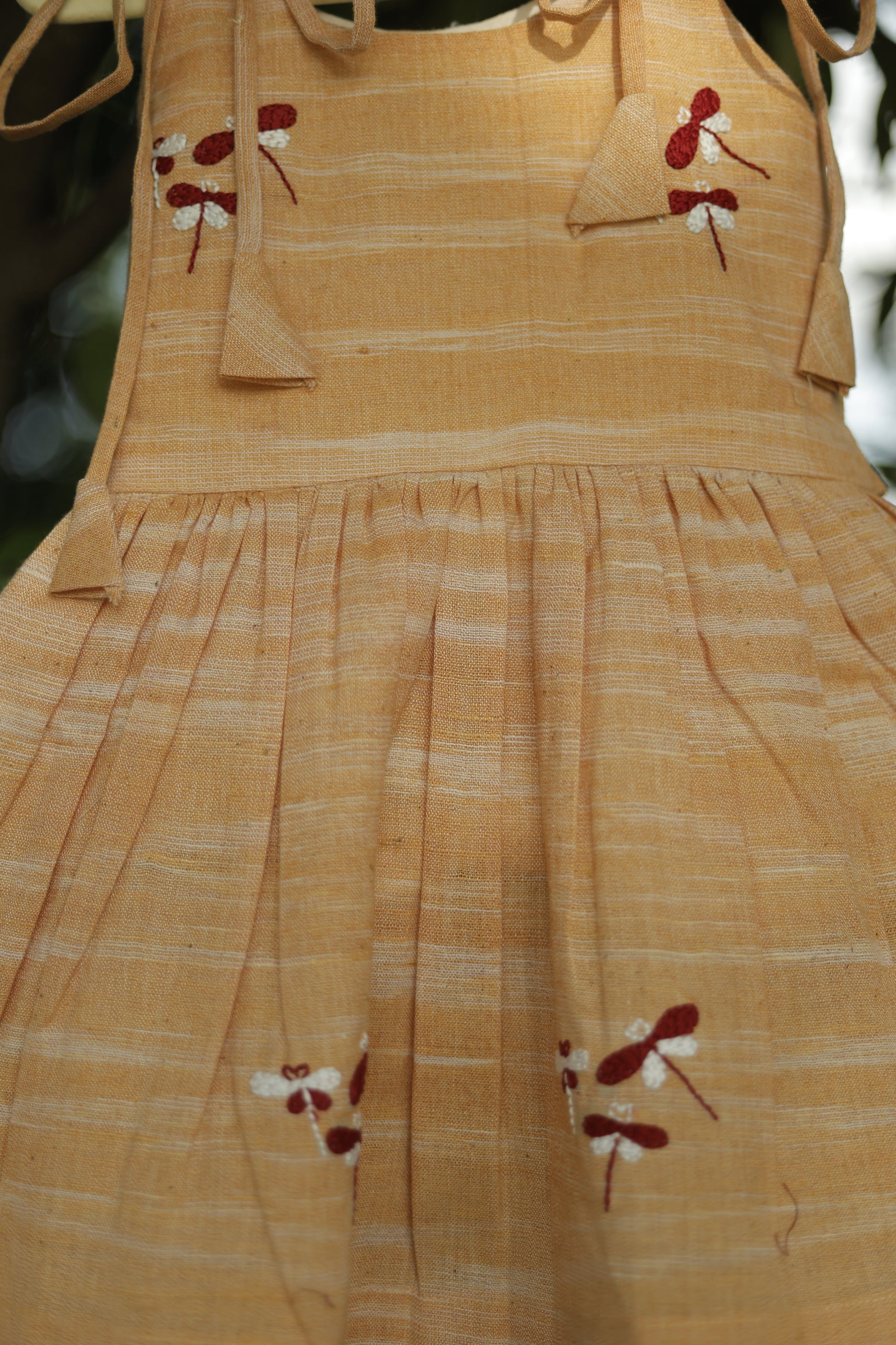 Dragonfly Days Hand Embroidered Khadi Dress