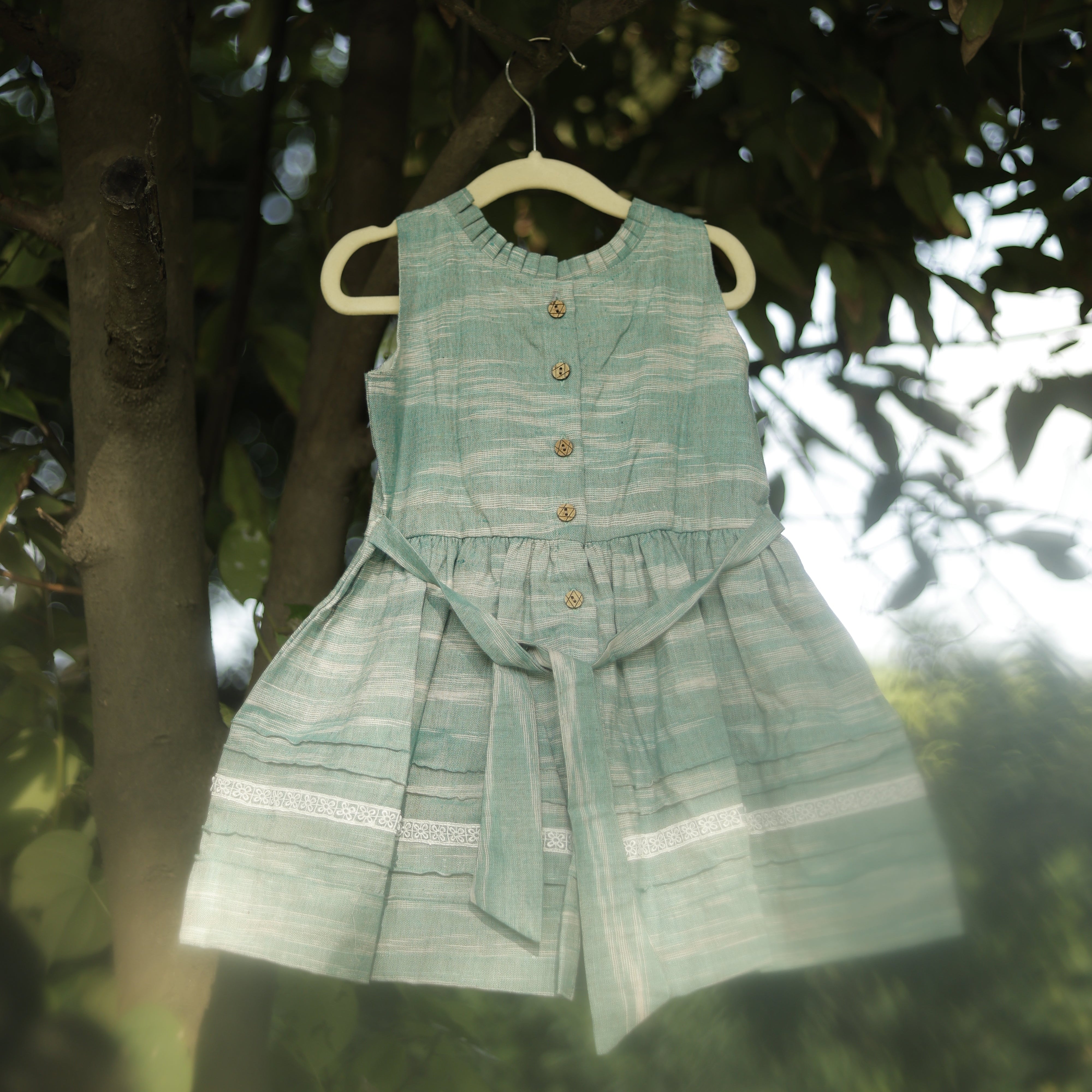Minku Monkey Hand Embroidered Khadi Dress