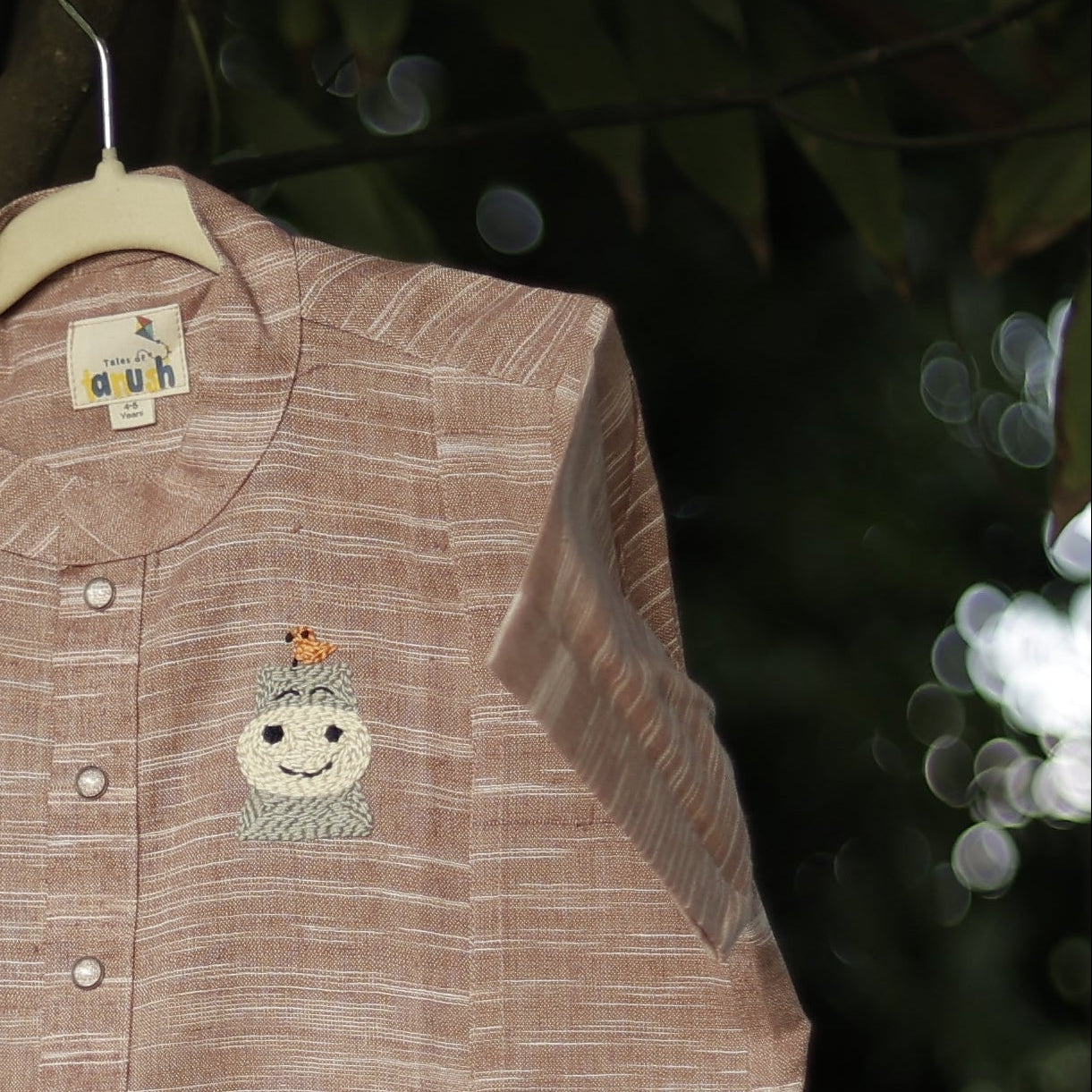 Hippo & Birdie Hand Embroidered Khadi Co-ord Set