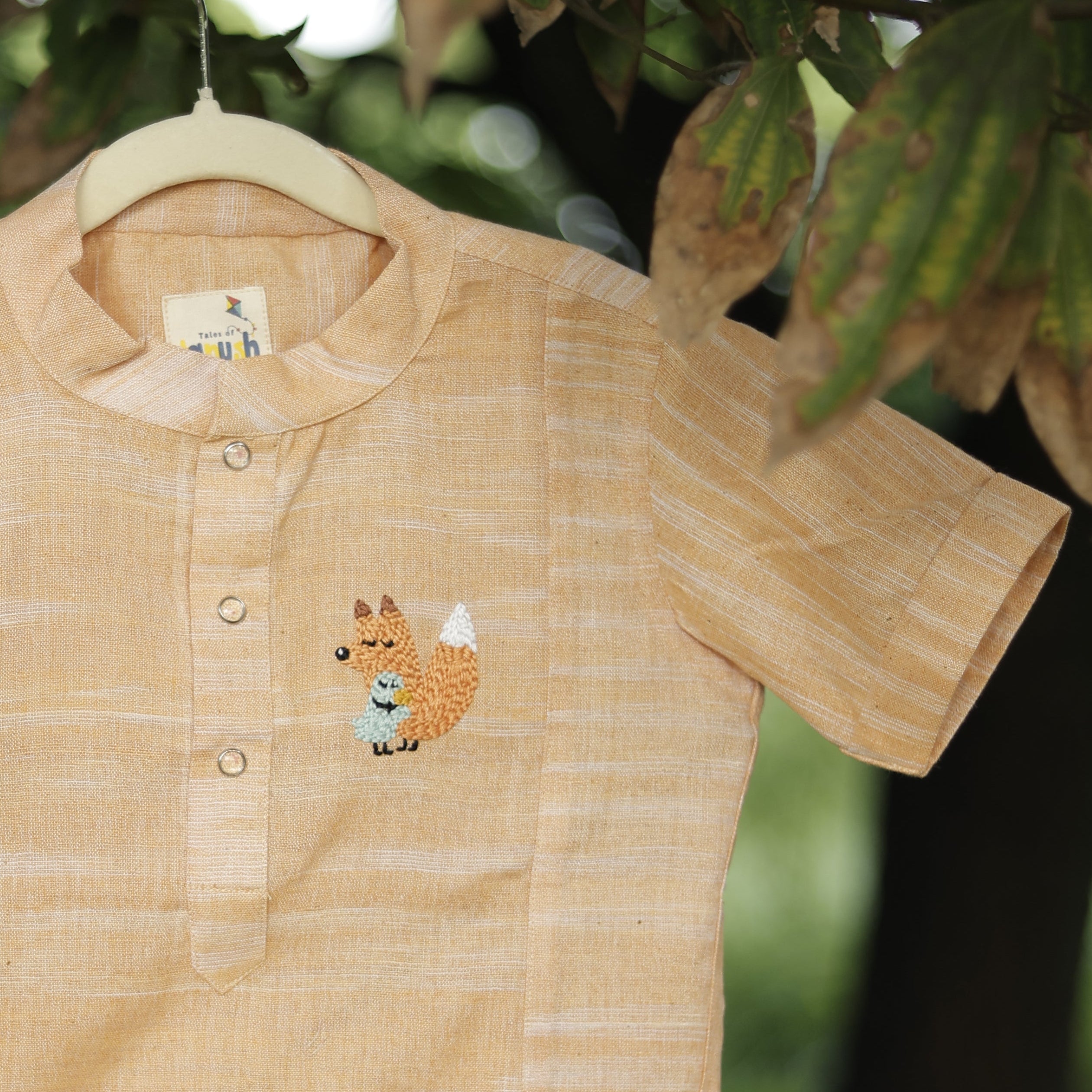Woodland Hug Hand Embroidered Khadi Co-ord Set