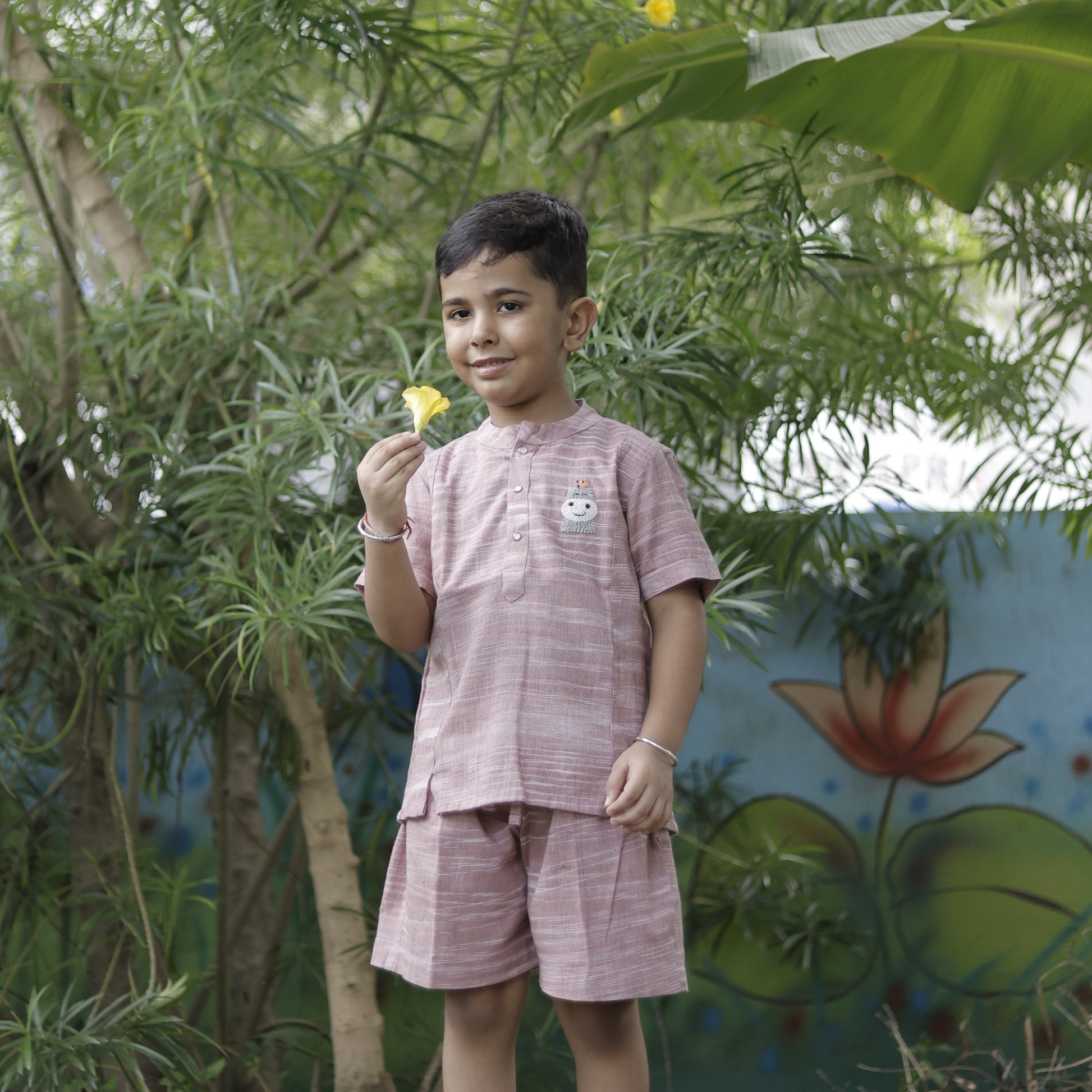 Hippo & Birdie Hand Embroidered Khadi Shirt