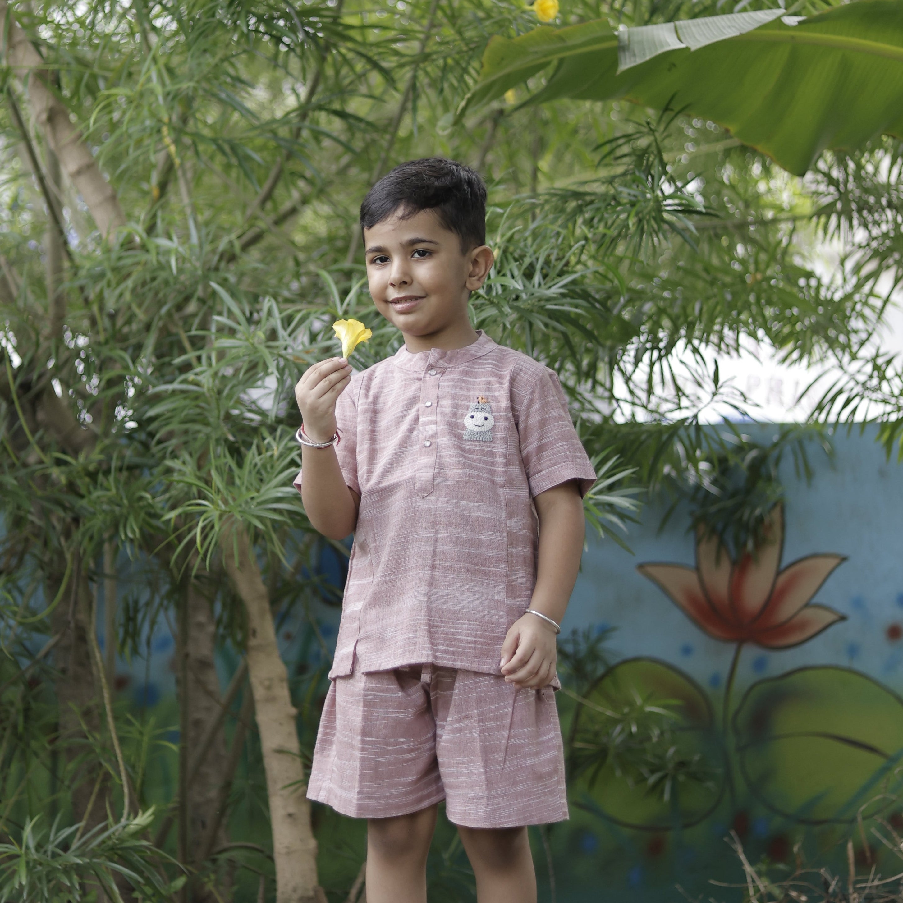 Hippo & Birdie Hand Embroidered Khadi Shirt