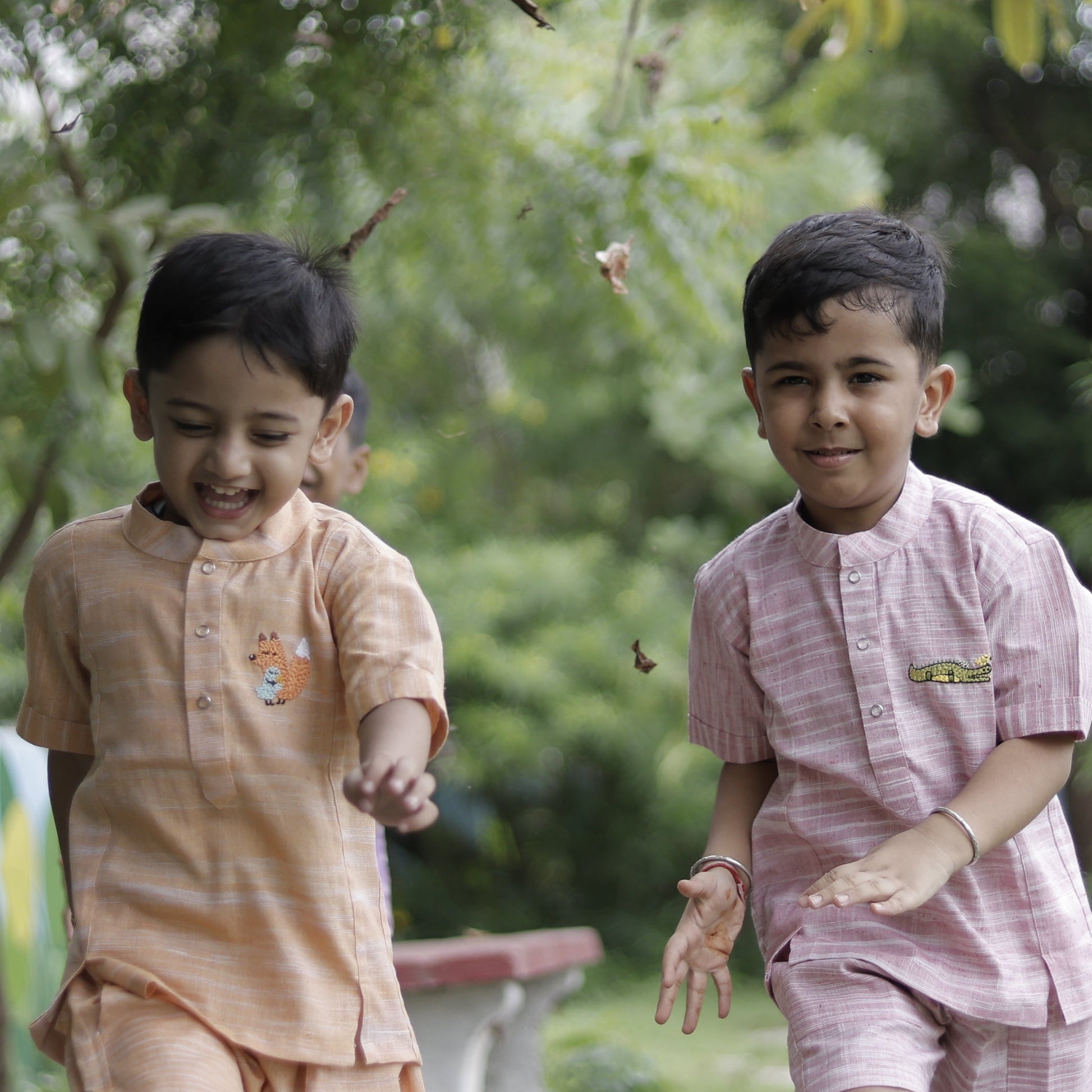 Curious Croc Hand Embroidered Khadi Shirt