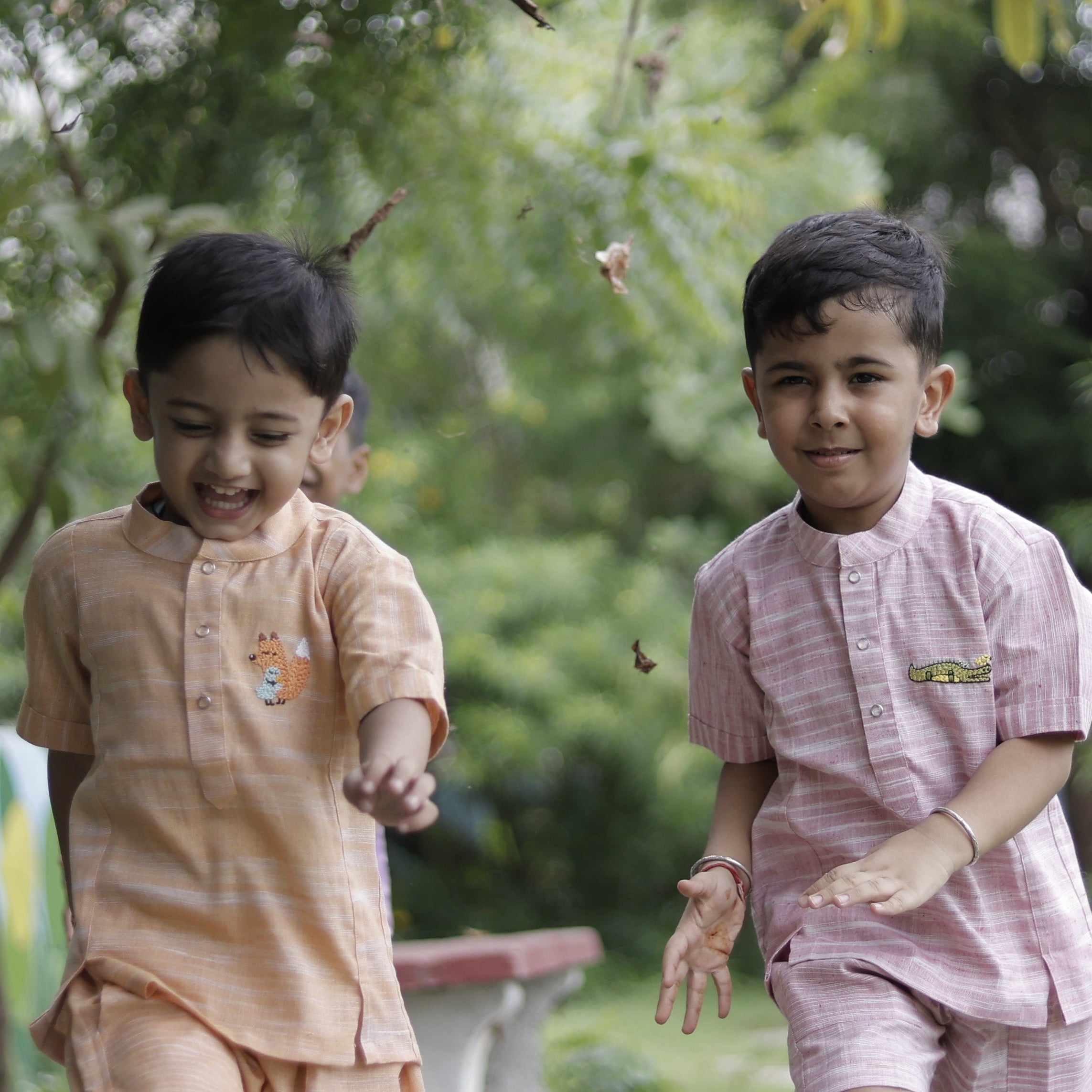 Curious Croc Hand Embroidered Khadi Shirt