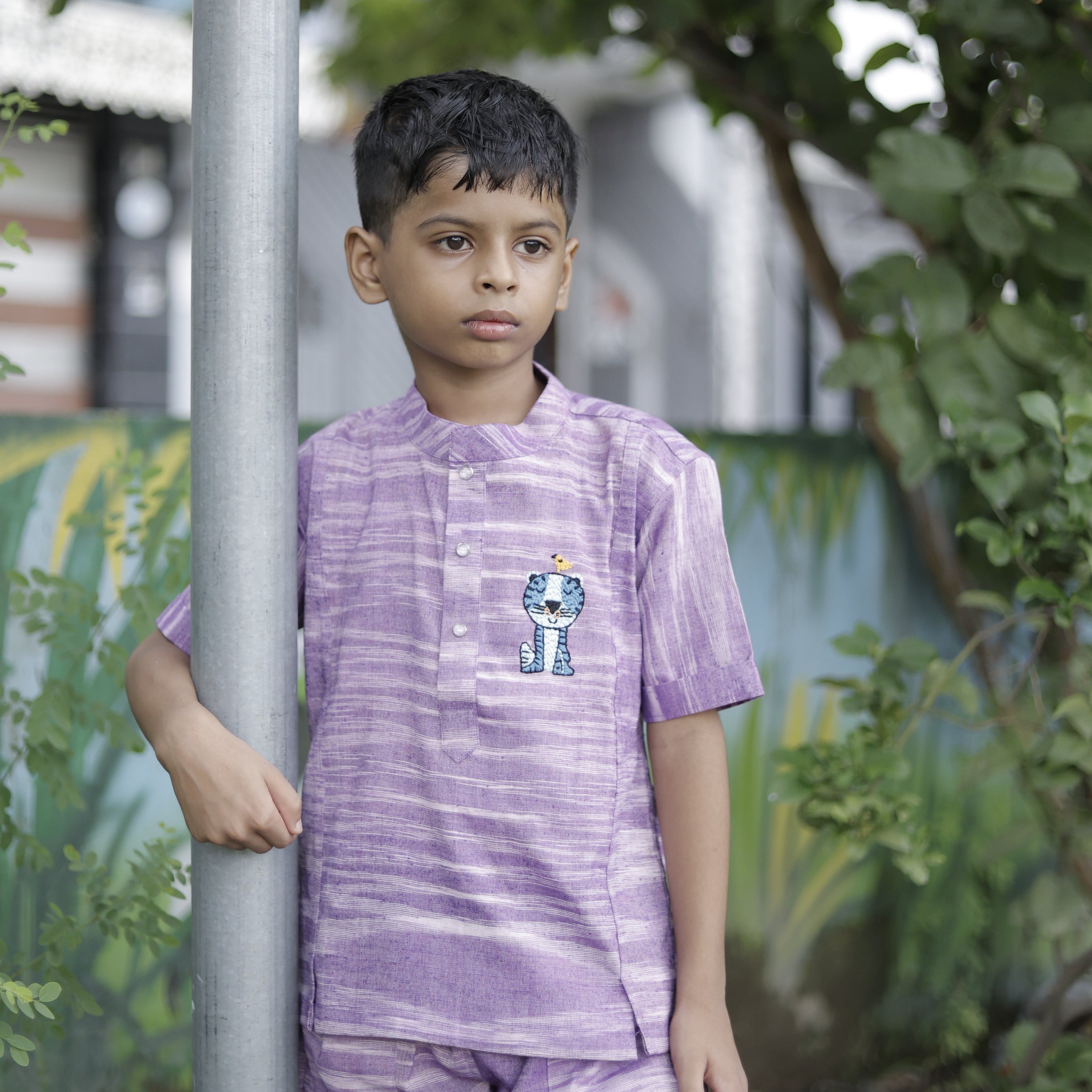 Cub & Chirp Hand Embroidered Khadi Shirt