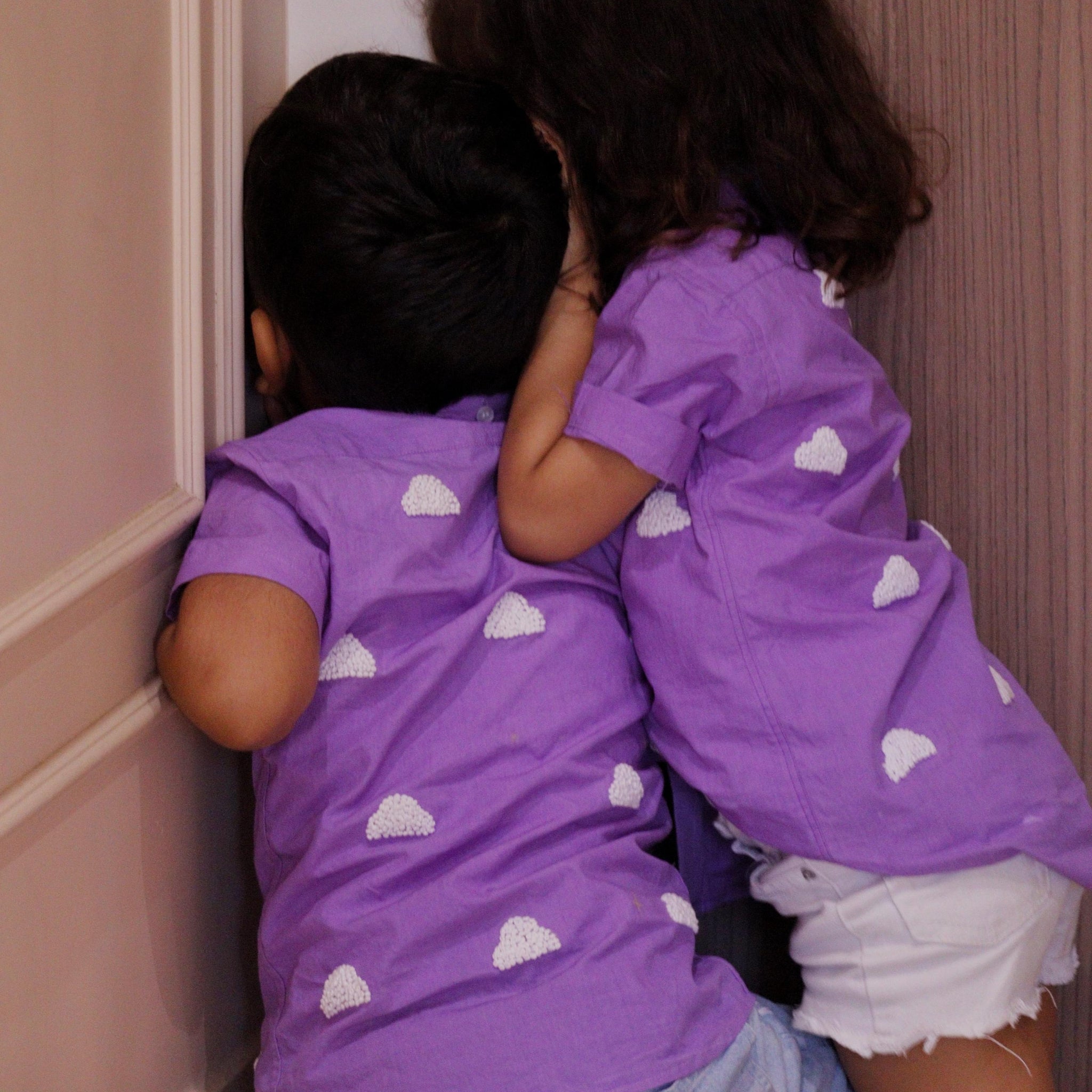 Tiny Cloud Parade Organic Cotton Hand Embroidered Shirt