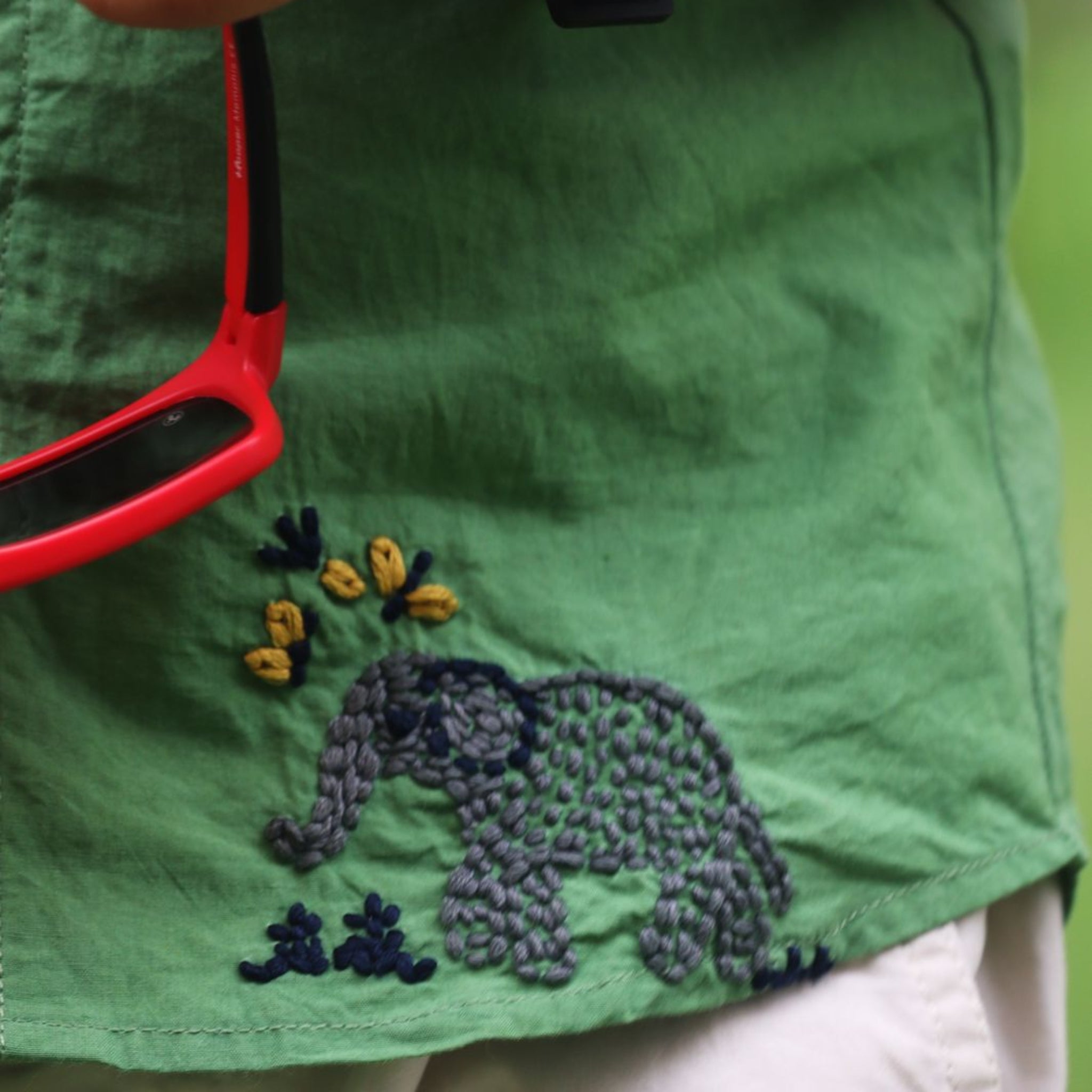 The Baby Elephant Organic Cotton Hand Embroidered Shirt