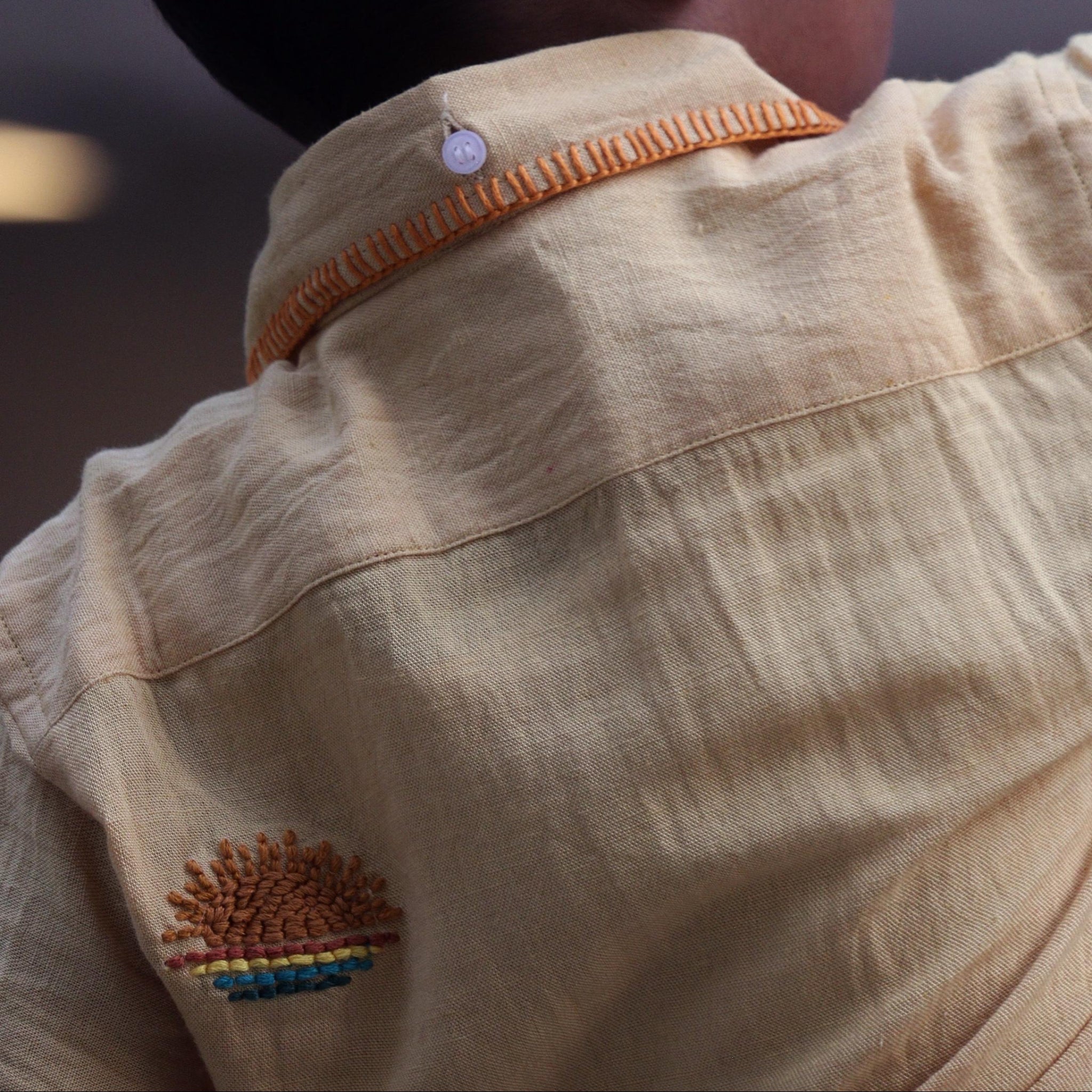 Little Hanuman’s Gada Viscose Cotton Hand Embroidered Shirt