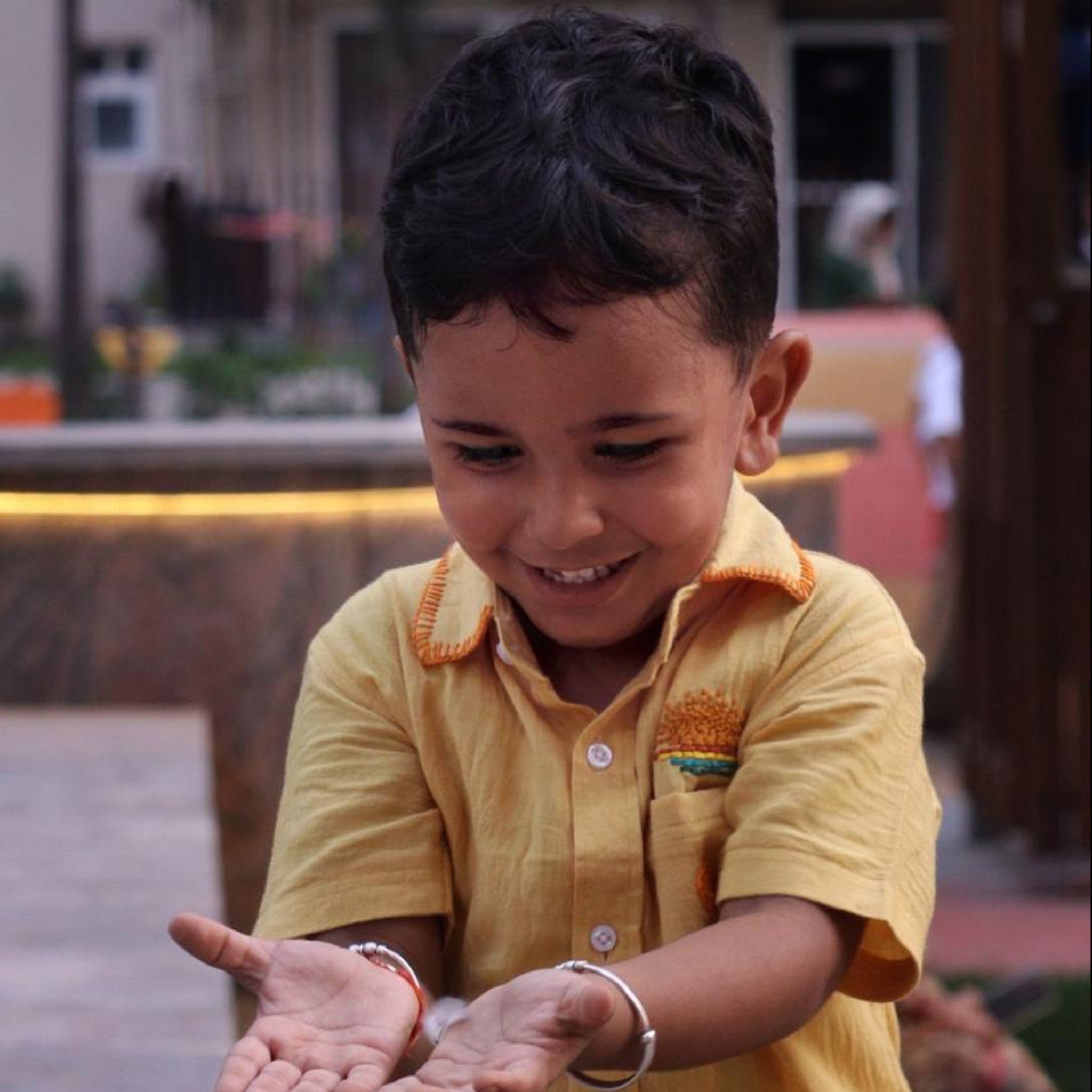 Little Hanuman’s Gada Viscose Cotton Hand Embroidered Shirt